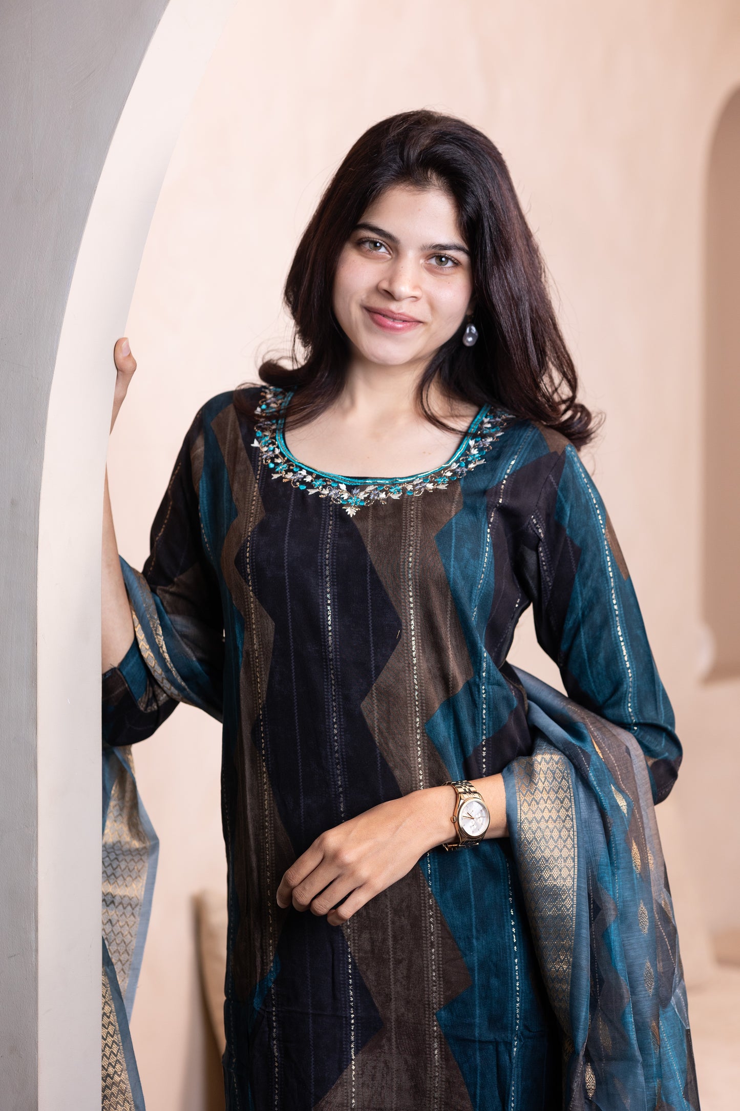Hemanika embroided salwar set in blue