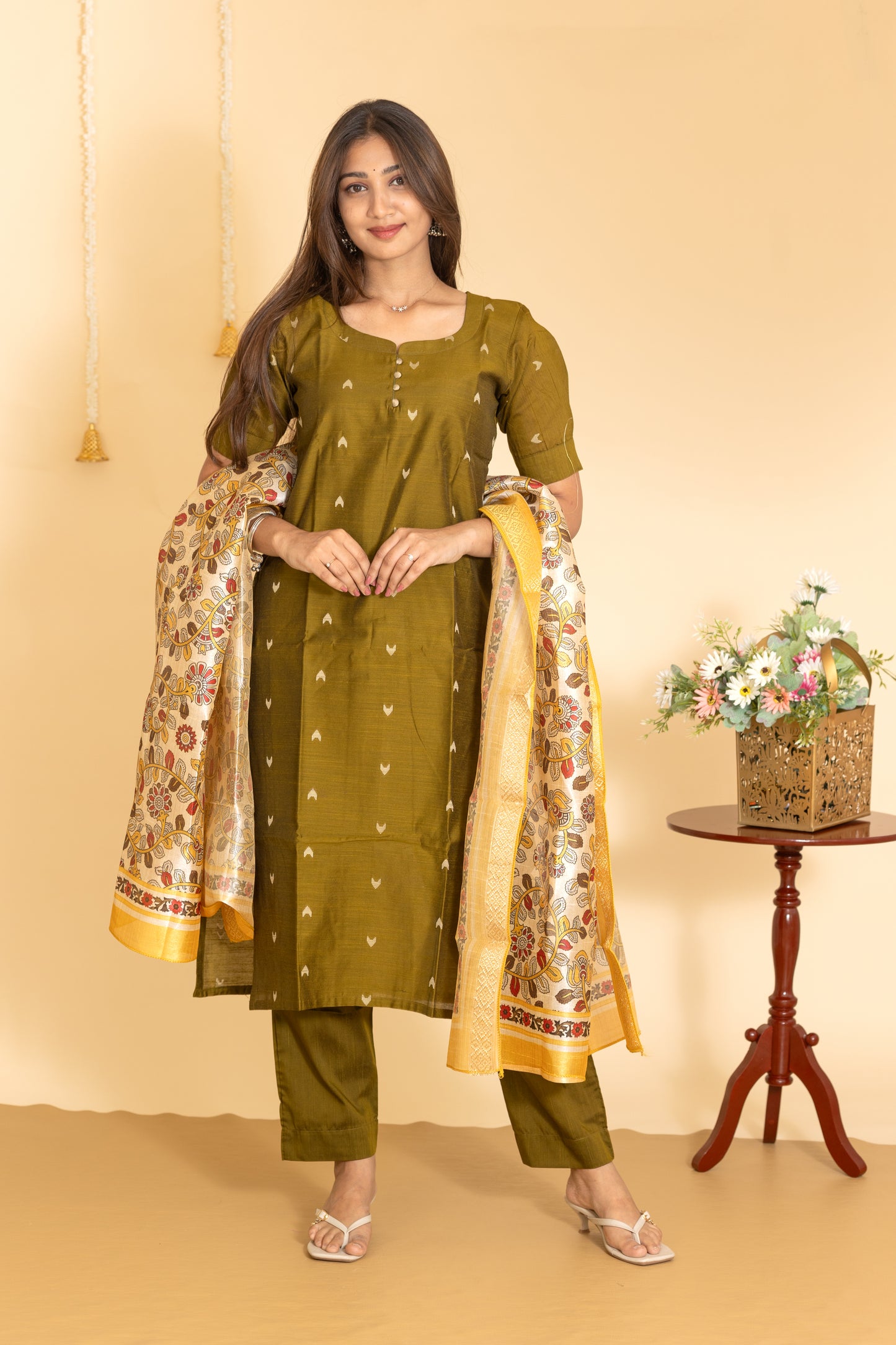 Shalini salwar set in moss green