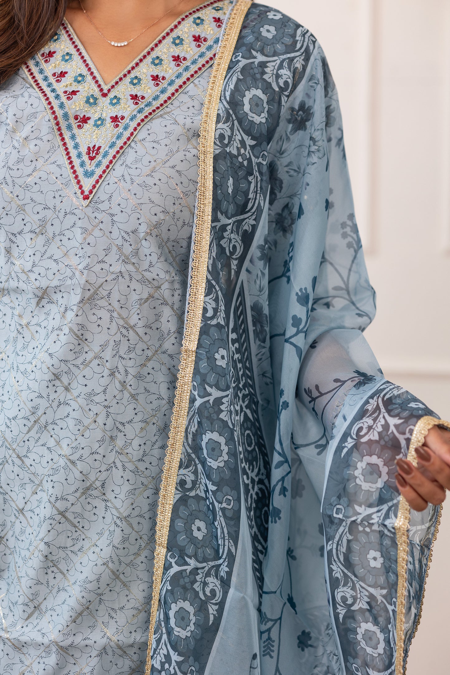 Shanaya salwar set in silk grey