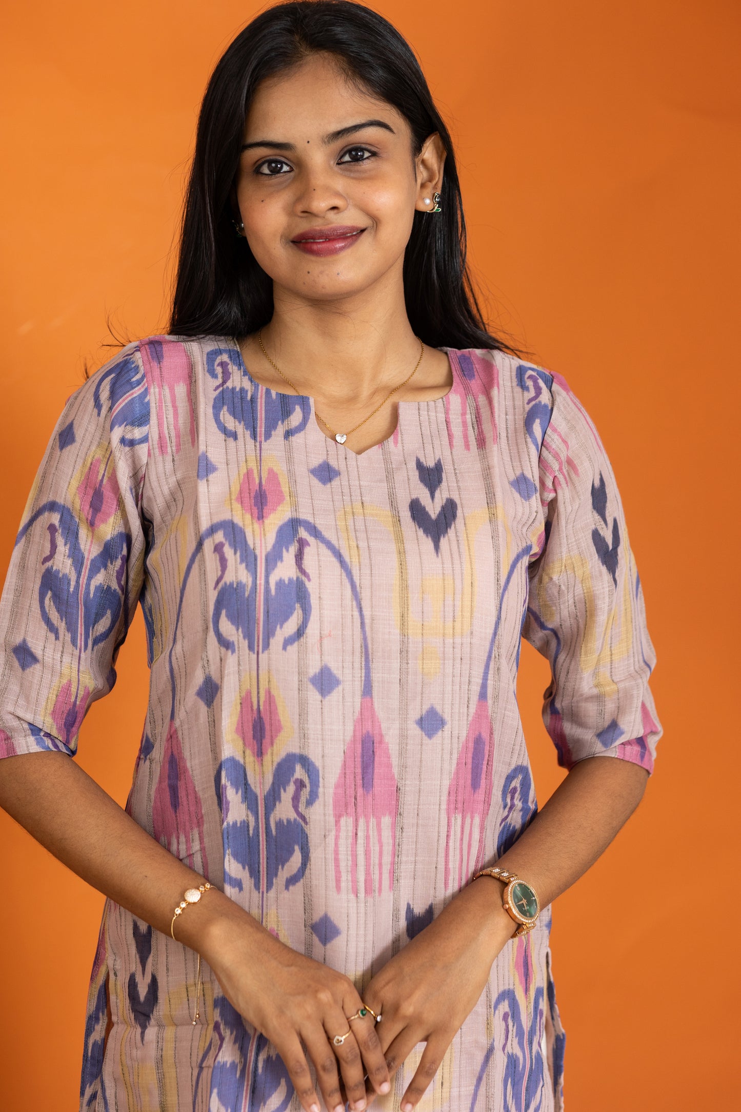 Aadhirai kora cotton kurti in cream