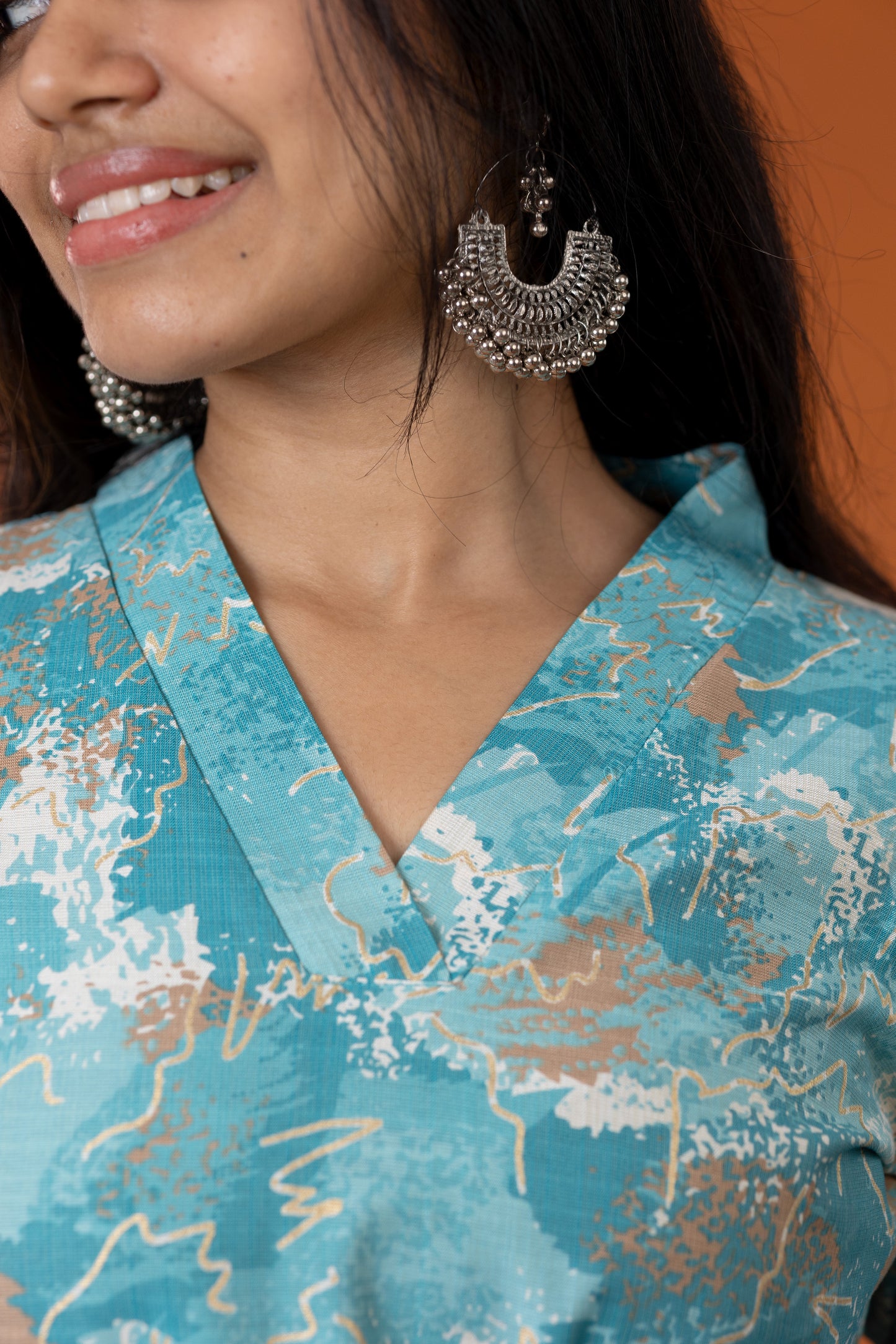 Tharika printed salwar in sky blue
