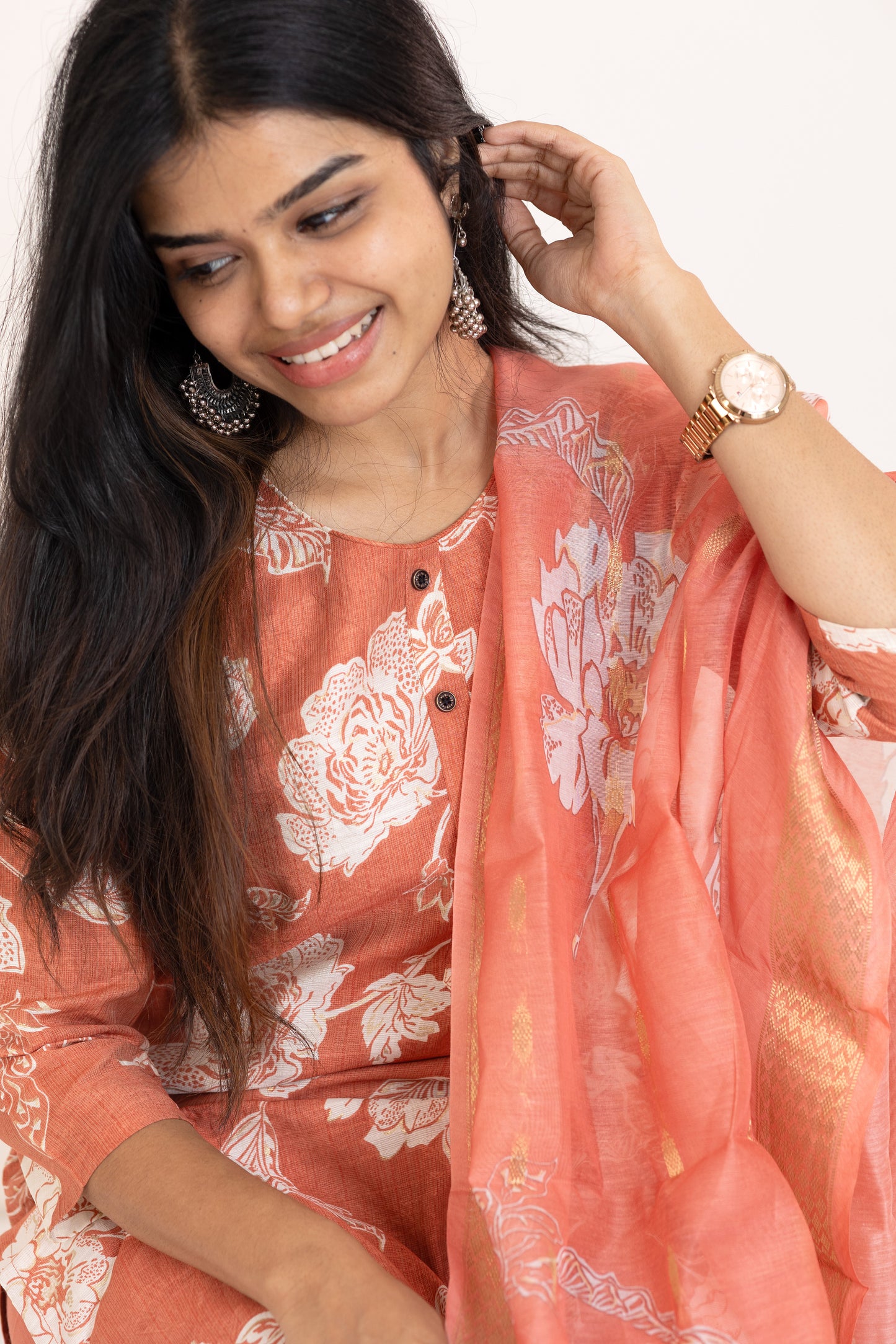 Shreya salwar set in pastel maroon in vertican fabric