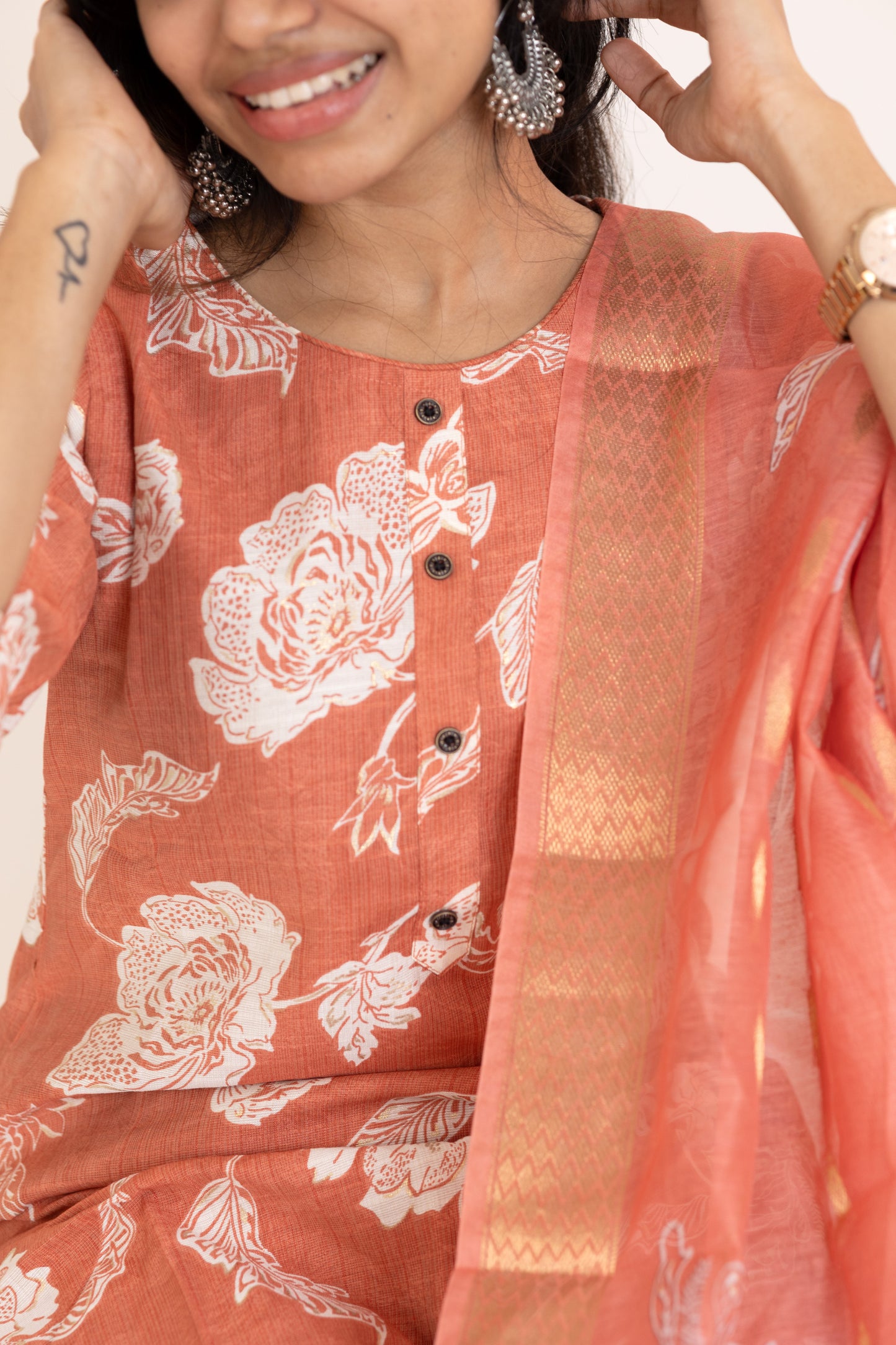 Shreya salwar set in pastel maroon in vertican fabric