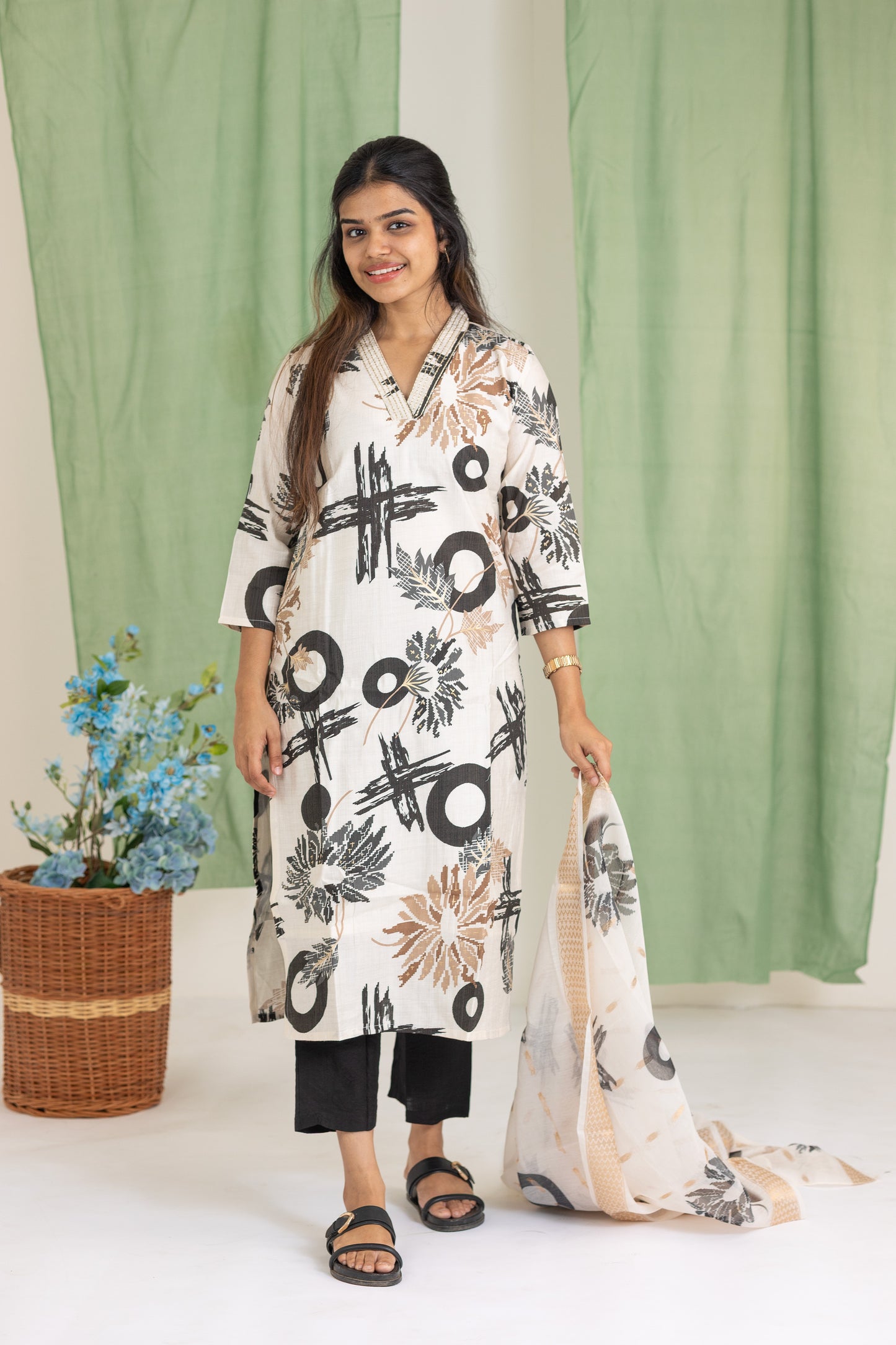 Yaazhini salwar set in white