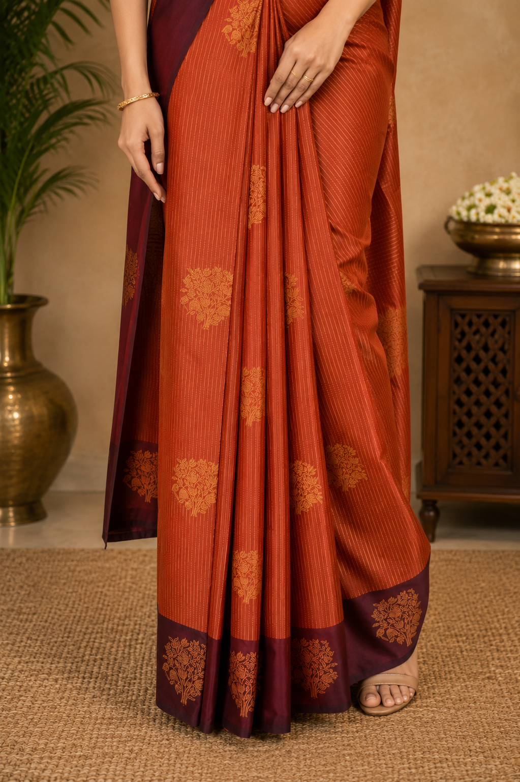 art pure silk saree in maroon