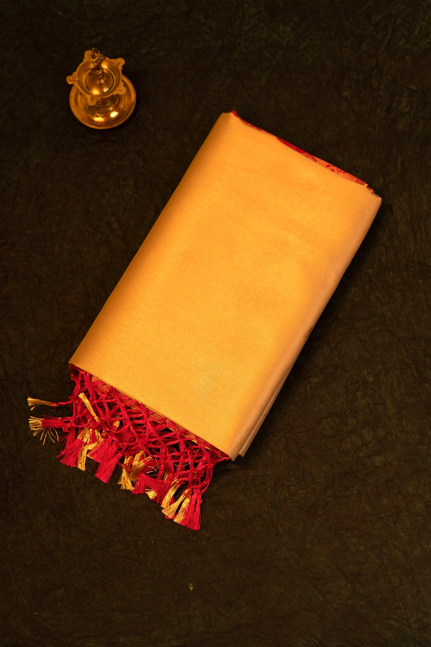 Designer saree in Cream with Red Zari Border