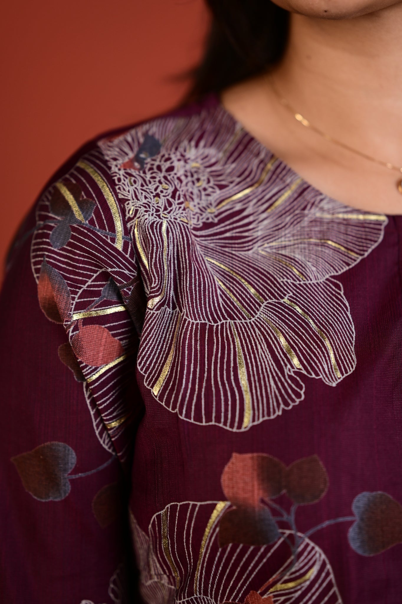 Shradha kurti set in blum in vertican fabric