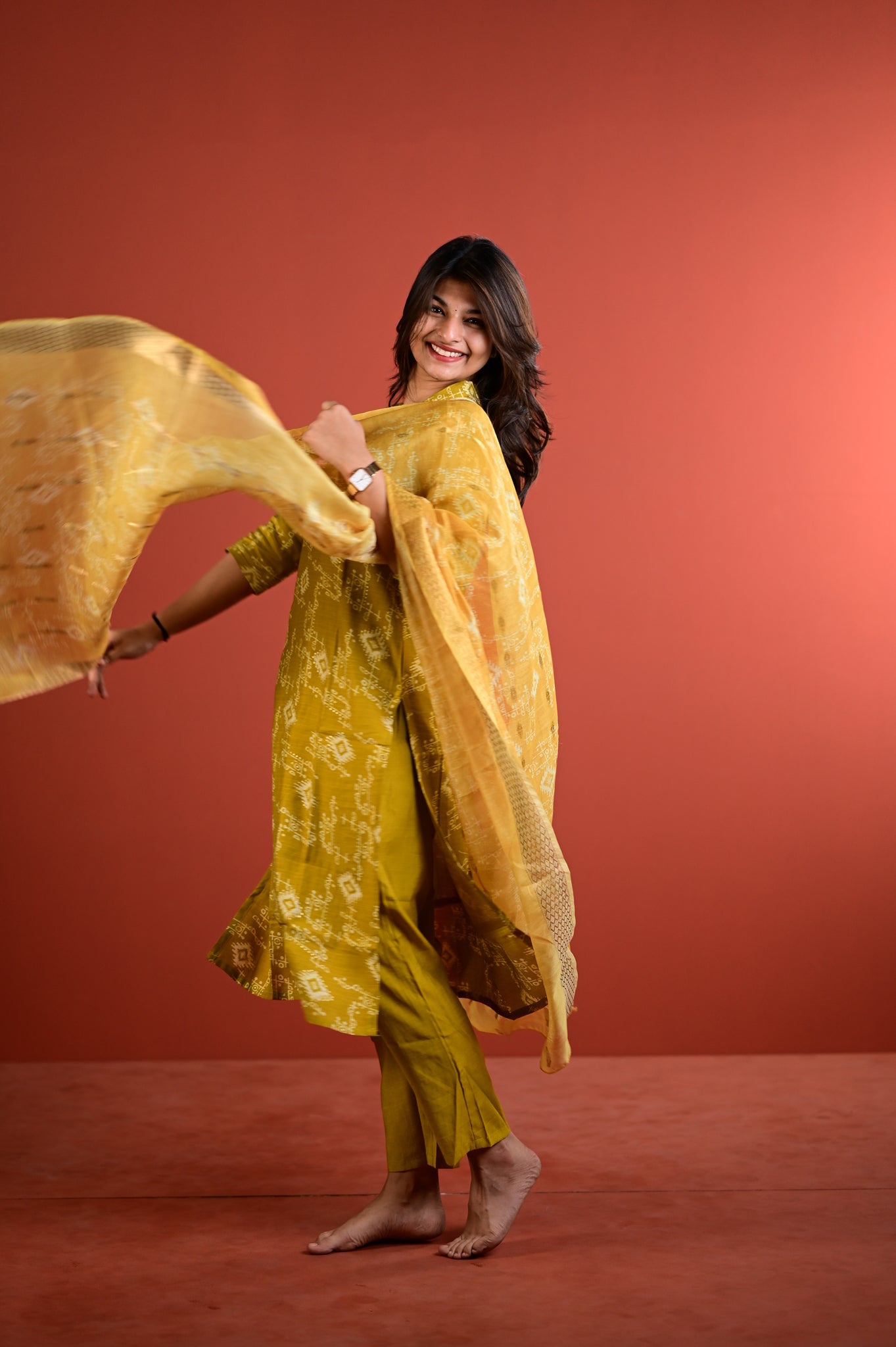 Dharshini salwar set in yellow