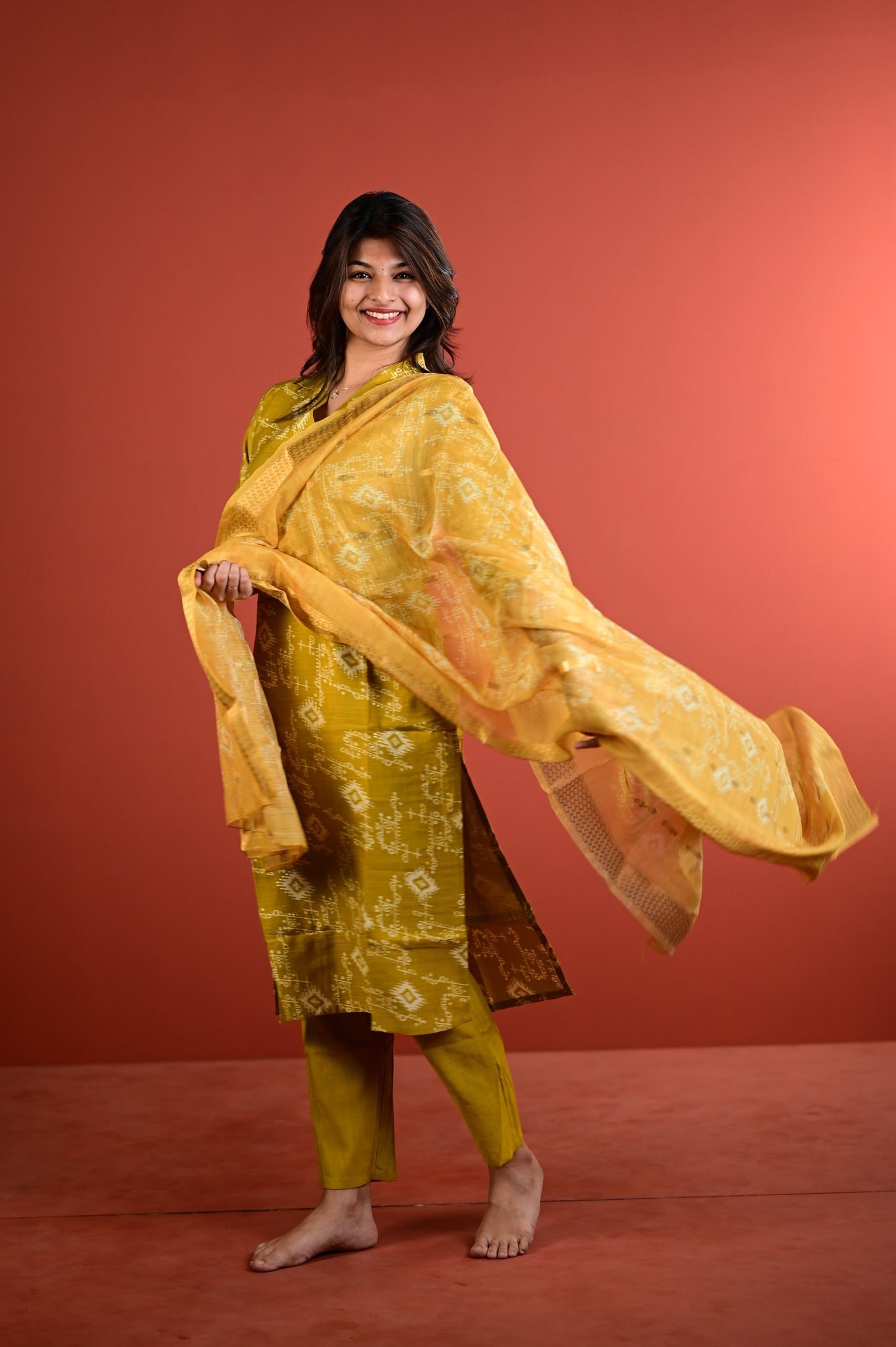 Dharshini salwar set in yellow