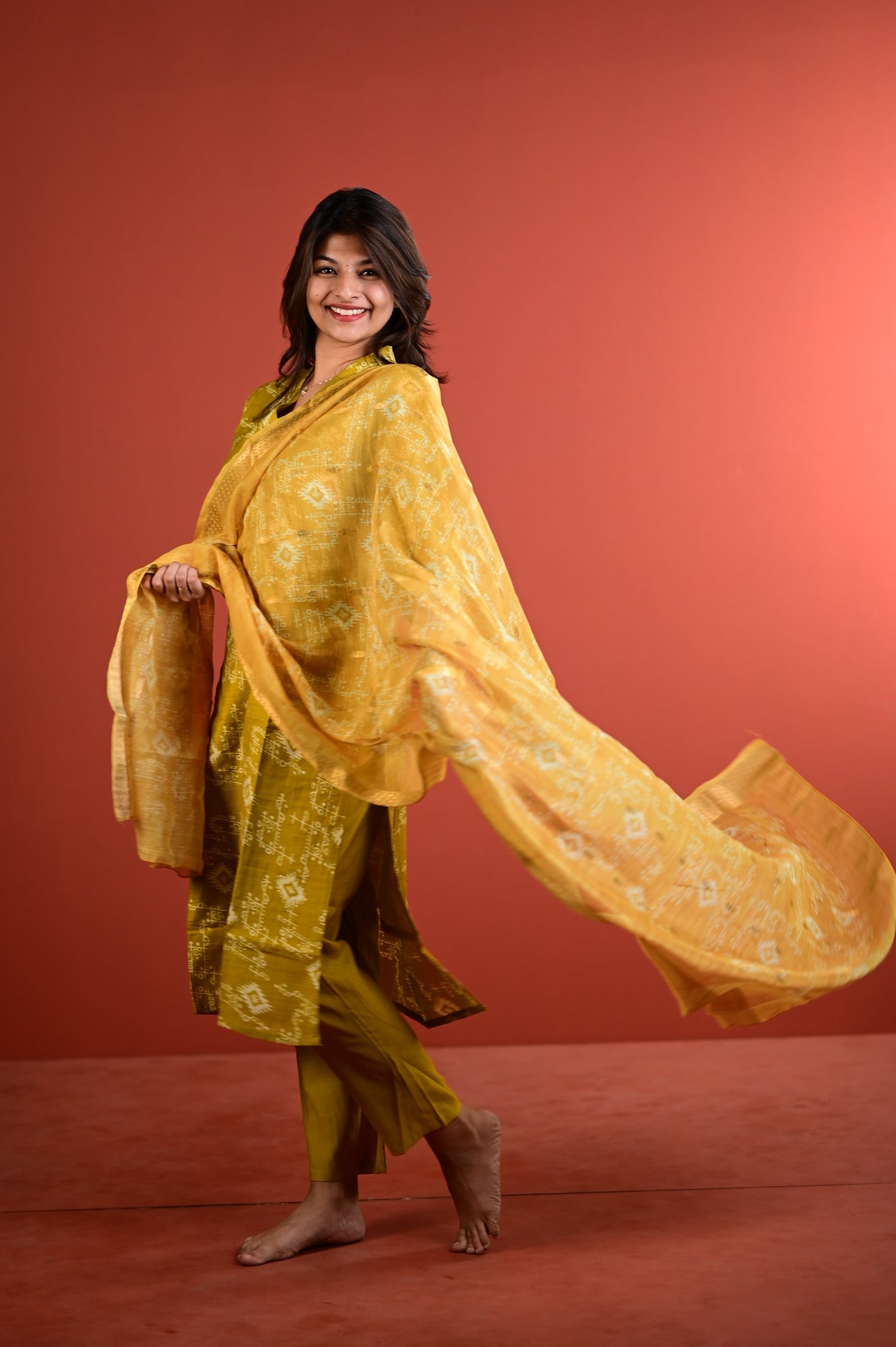 Dharshini salwar set in yellow