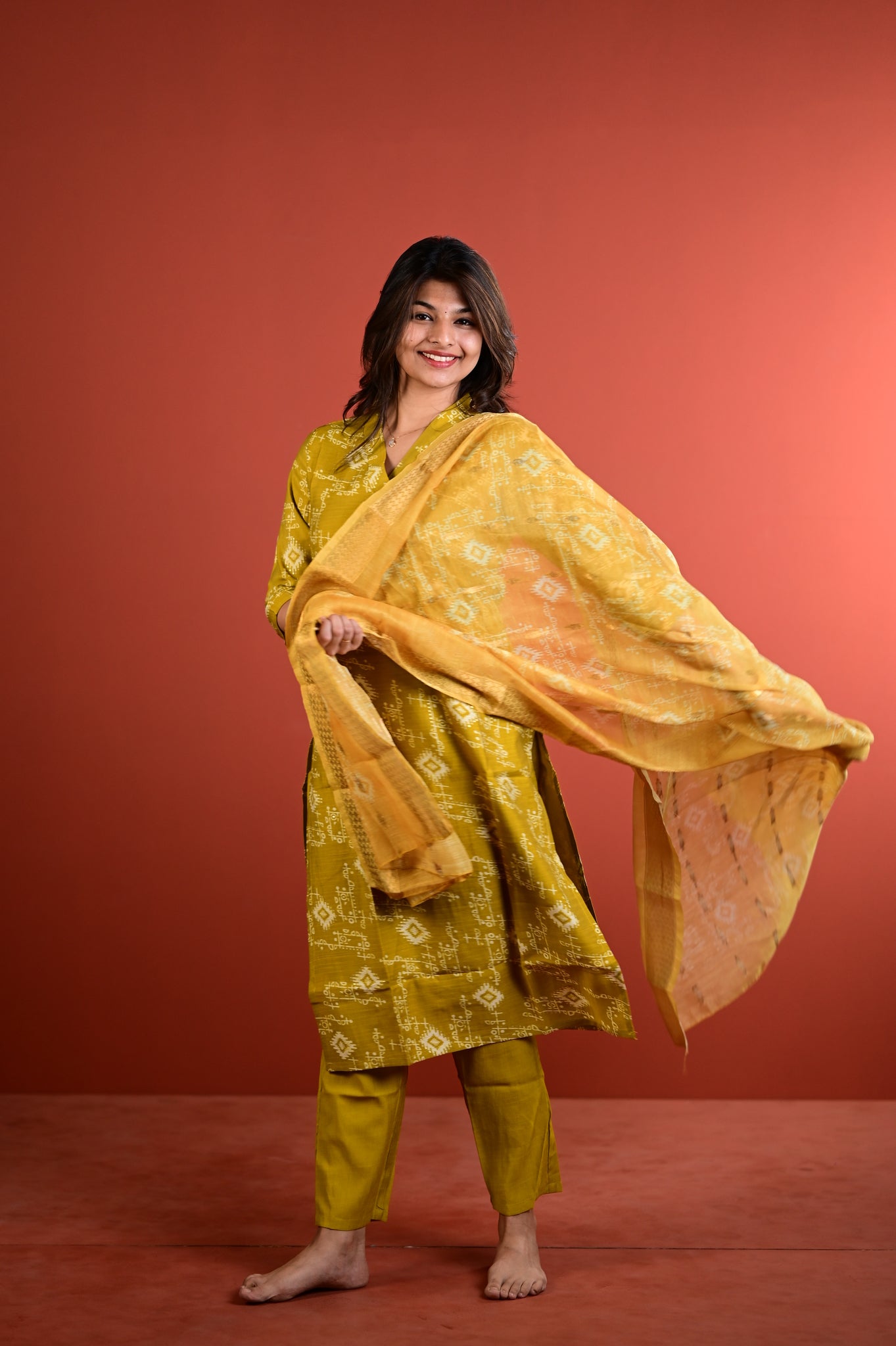 Dharshini salwar set in yellow
