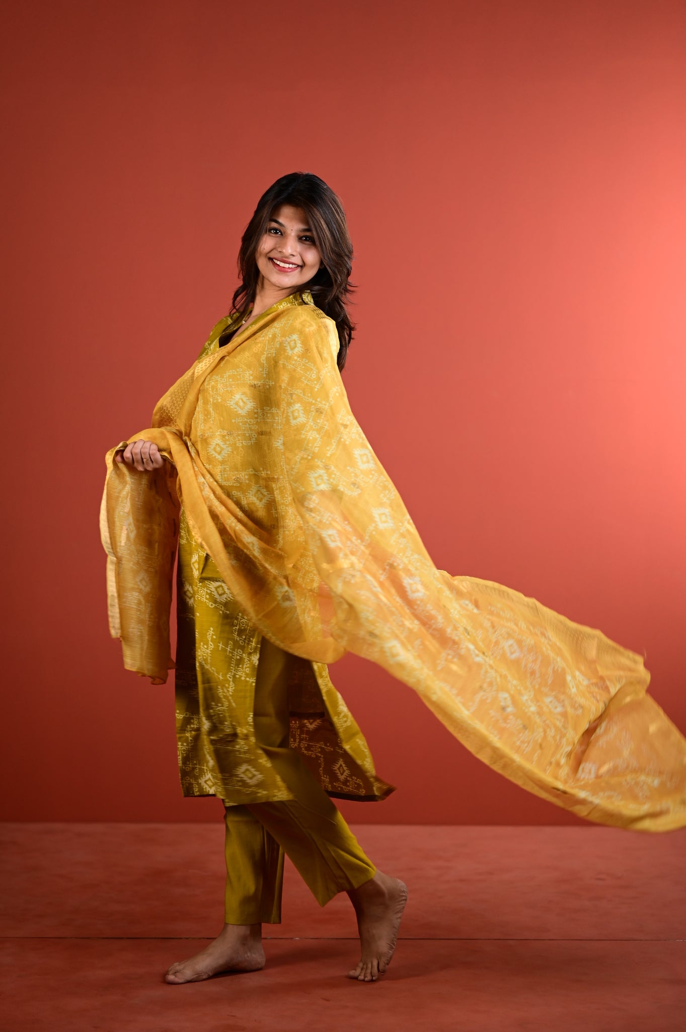Dharshini salwar set in yellow