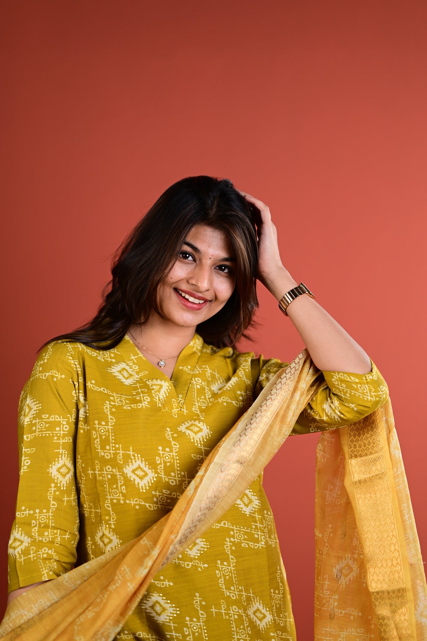 Dharshini salwar set in yellow