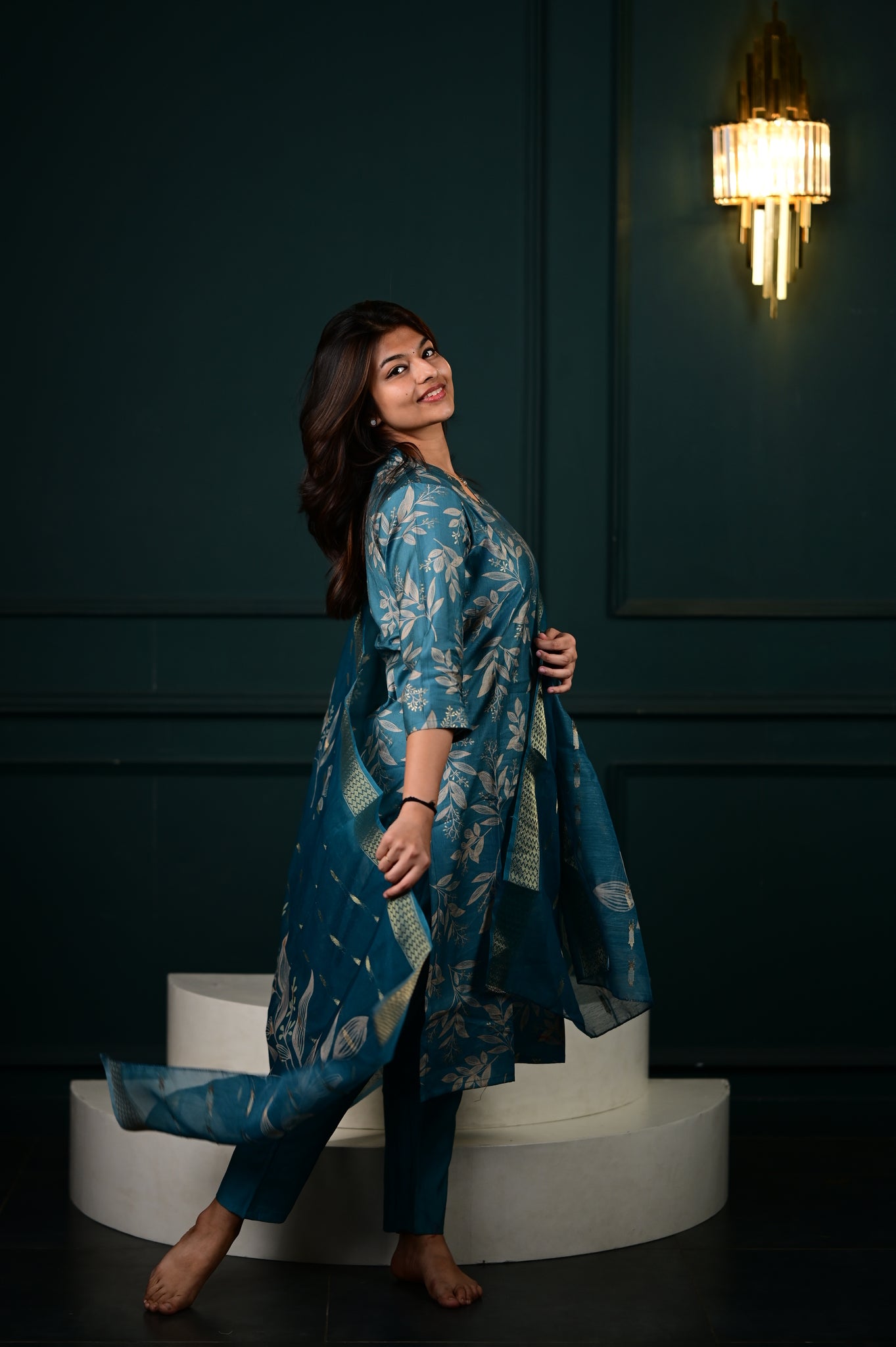 Hasini salwar set in blue