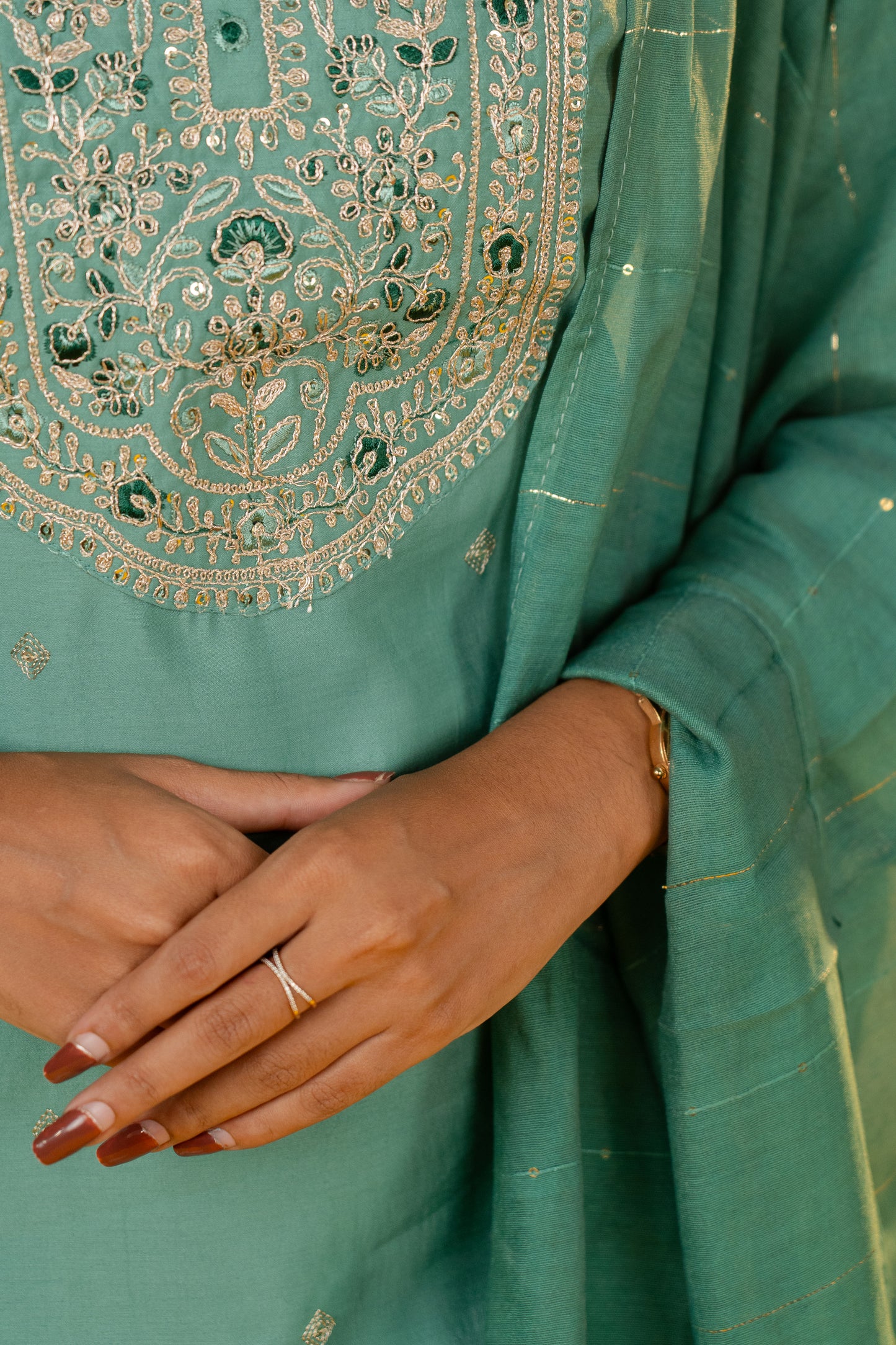 Srivalli salwar set in sea green