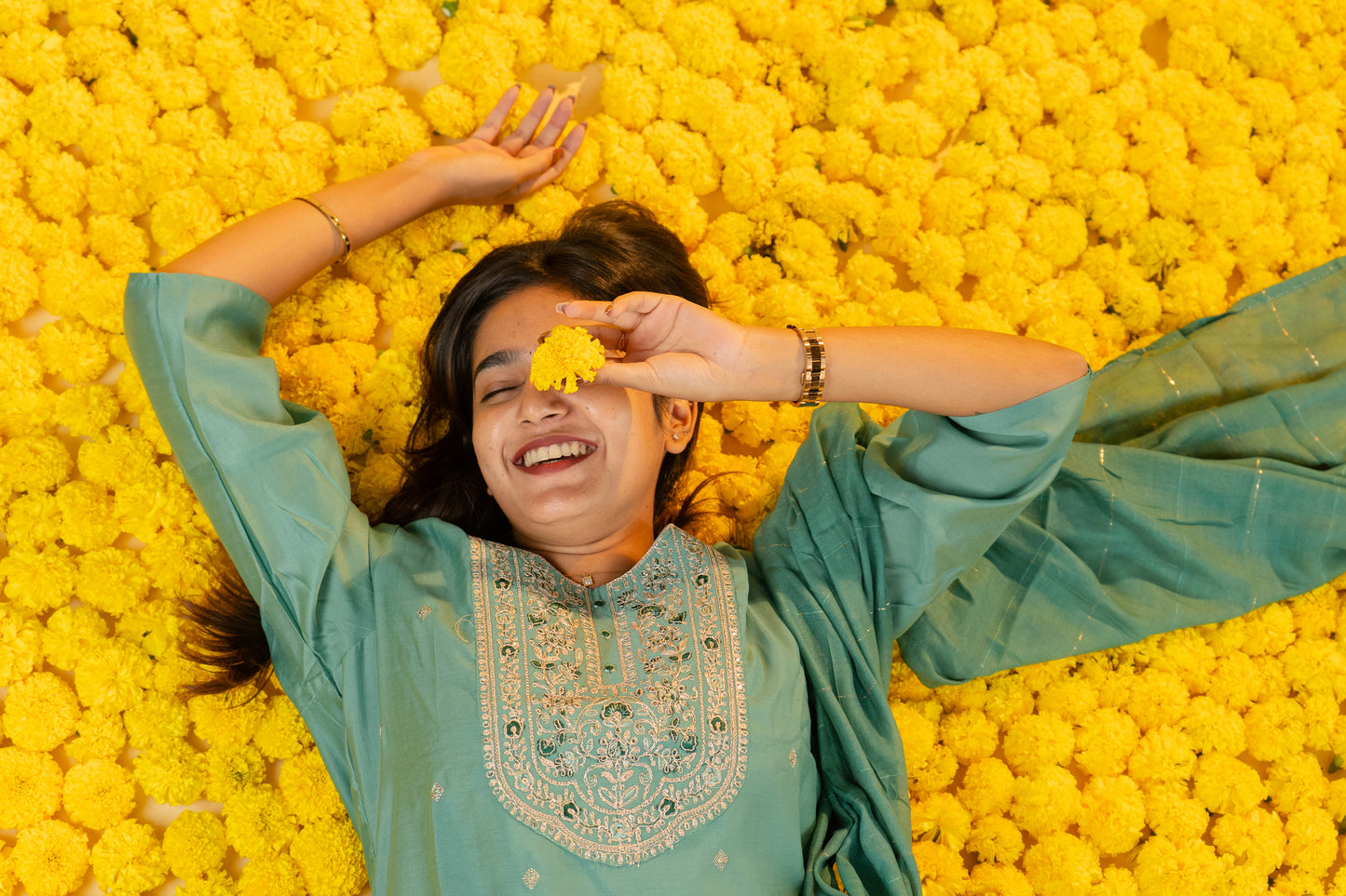 Srivalli salwar set in sea green