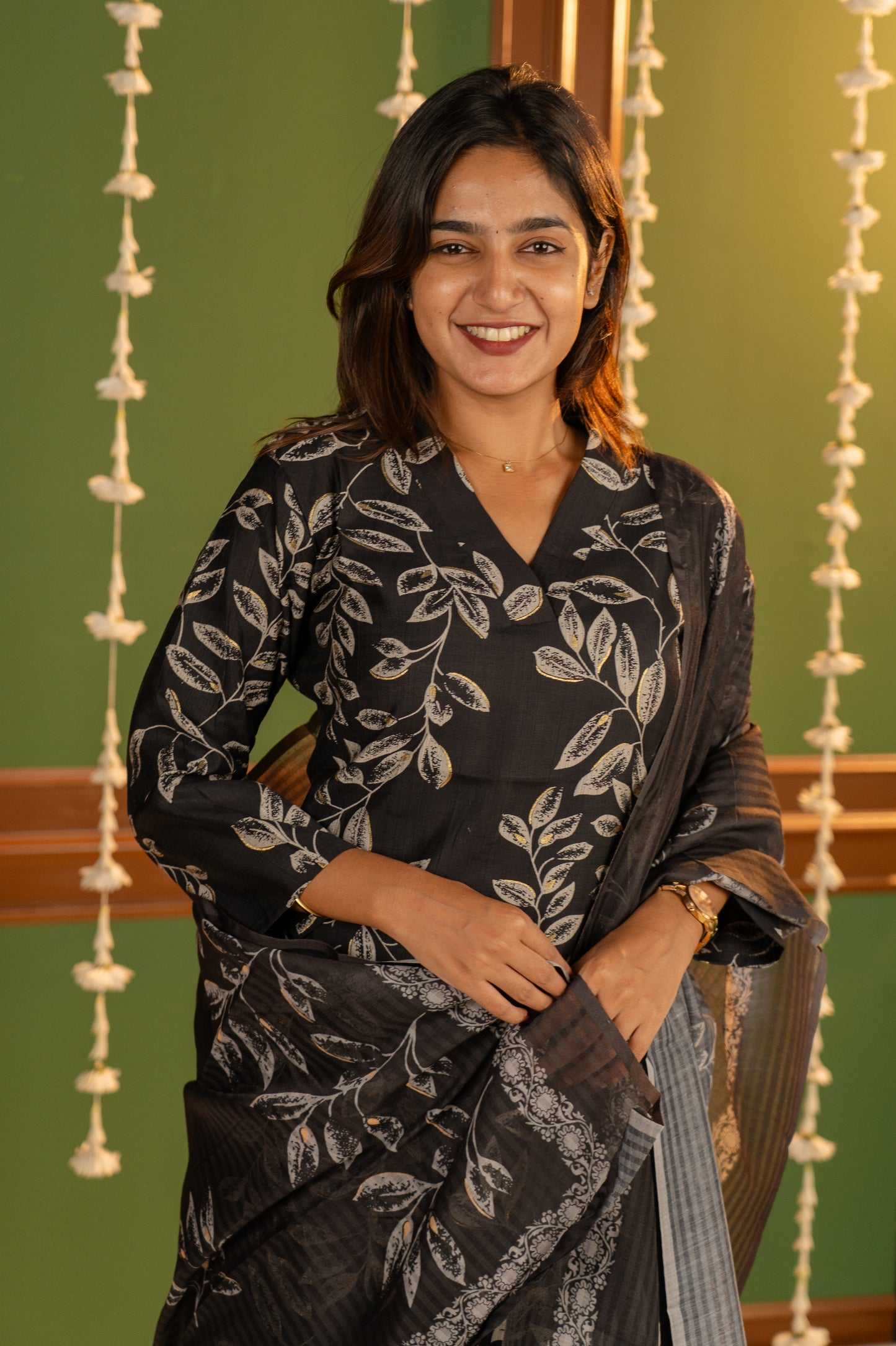 Iraaya salwar set in black