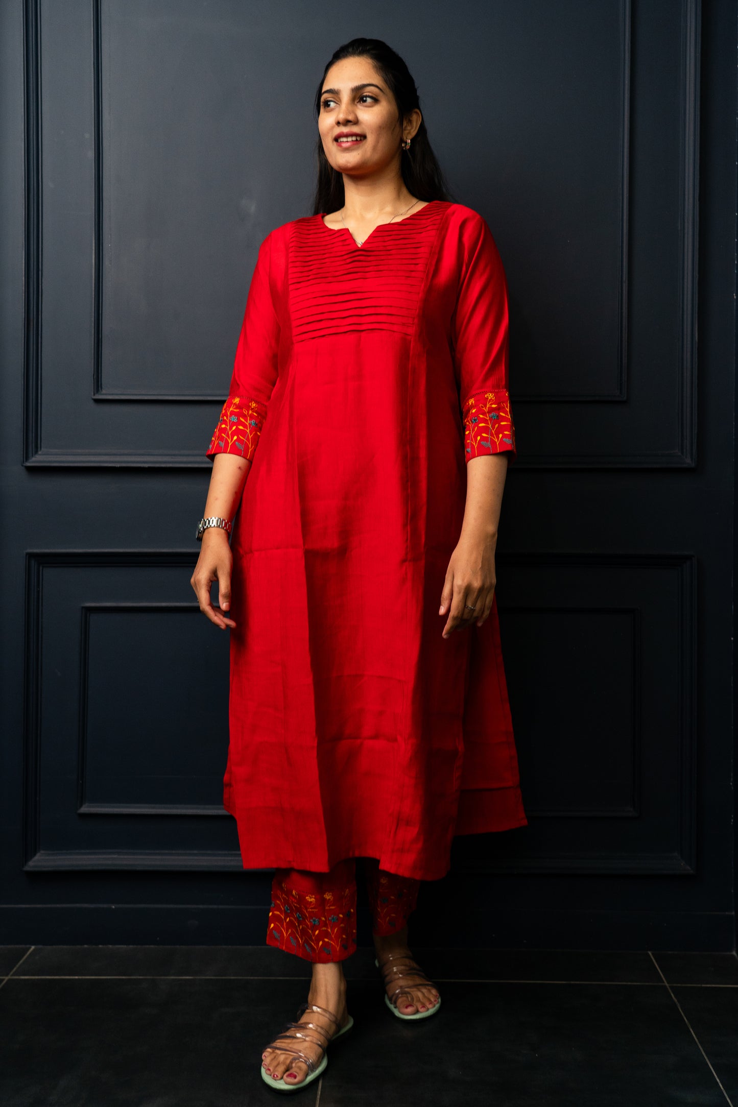 Shravani salwar set in red