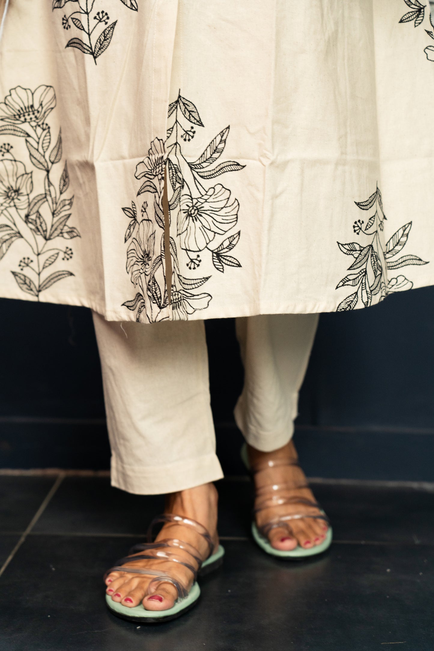 Raga floral pattern salwar set in offwhite