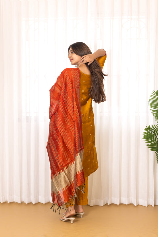 Deshna salwar set in golden mustard