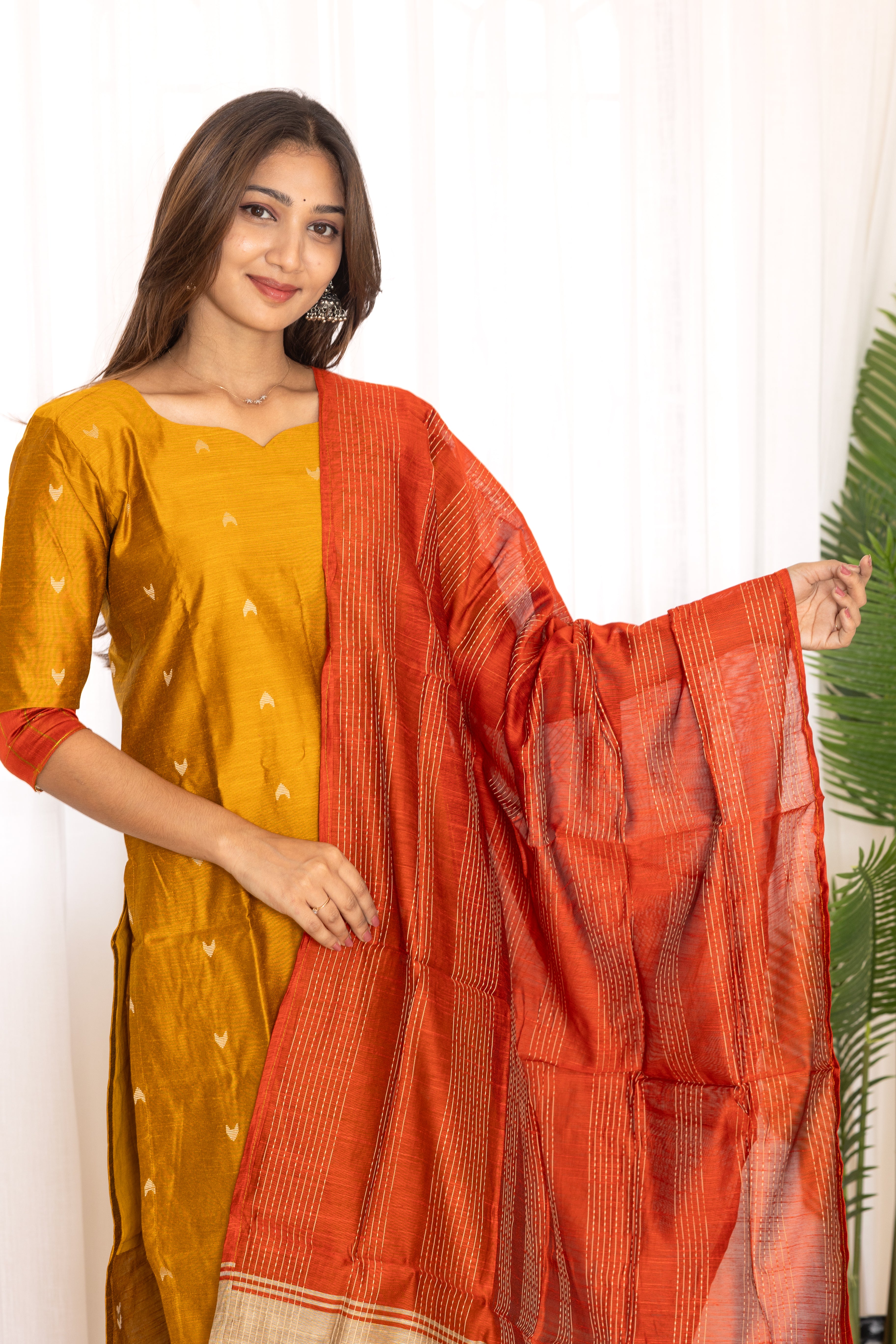 Deshna salwar set in golden mustard