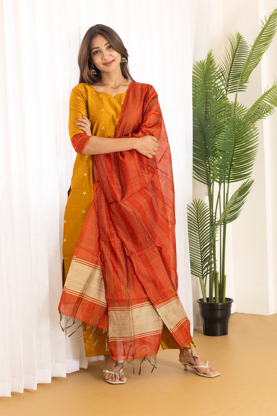 Deshna salwar set in golden mustard