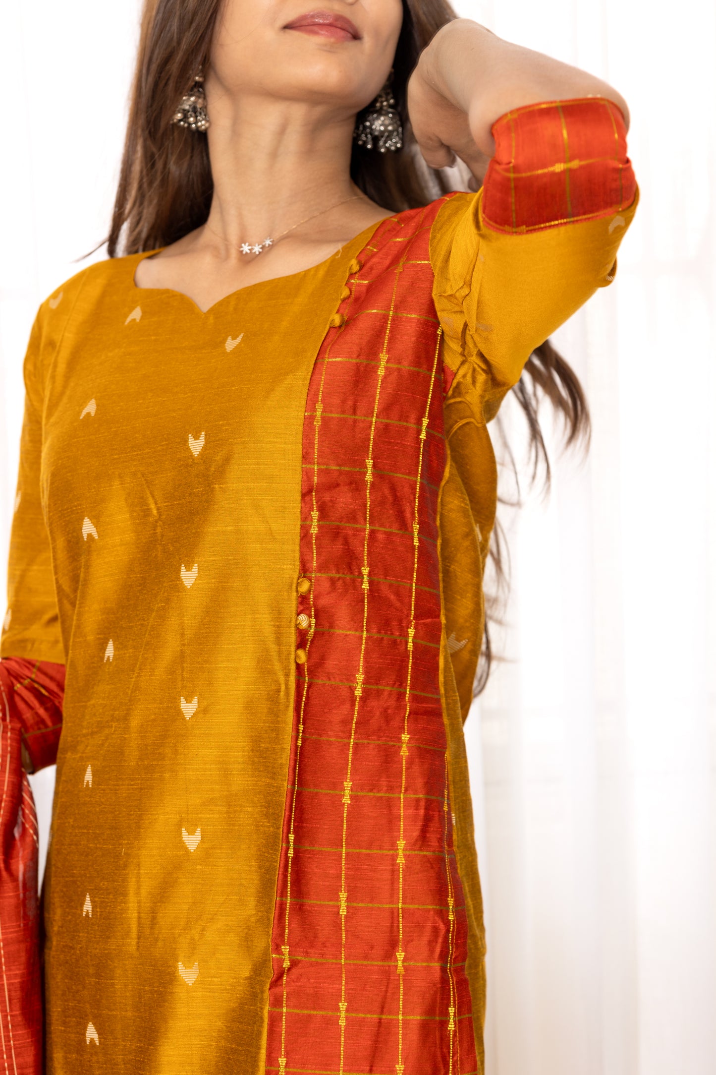 Deshna salwar set in golden mustard