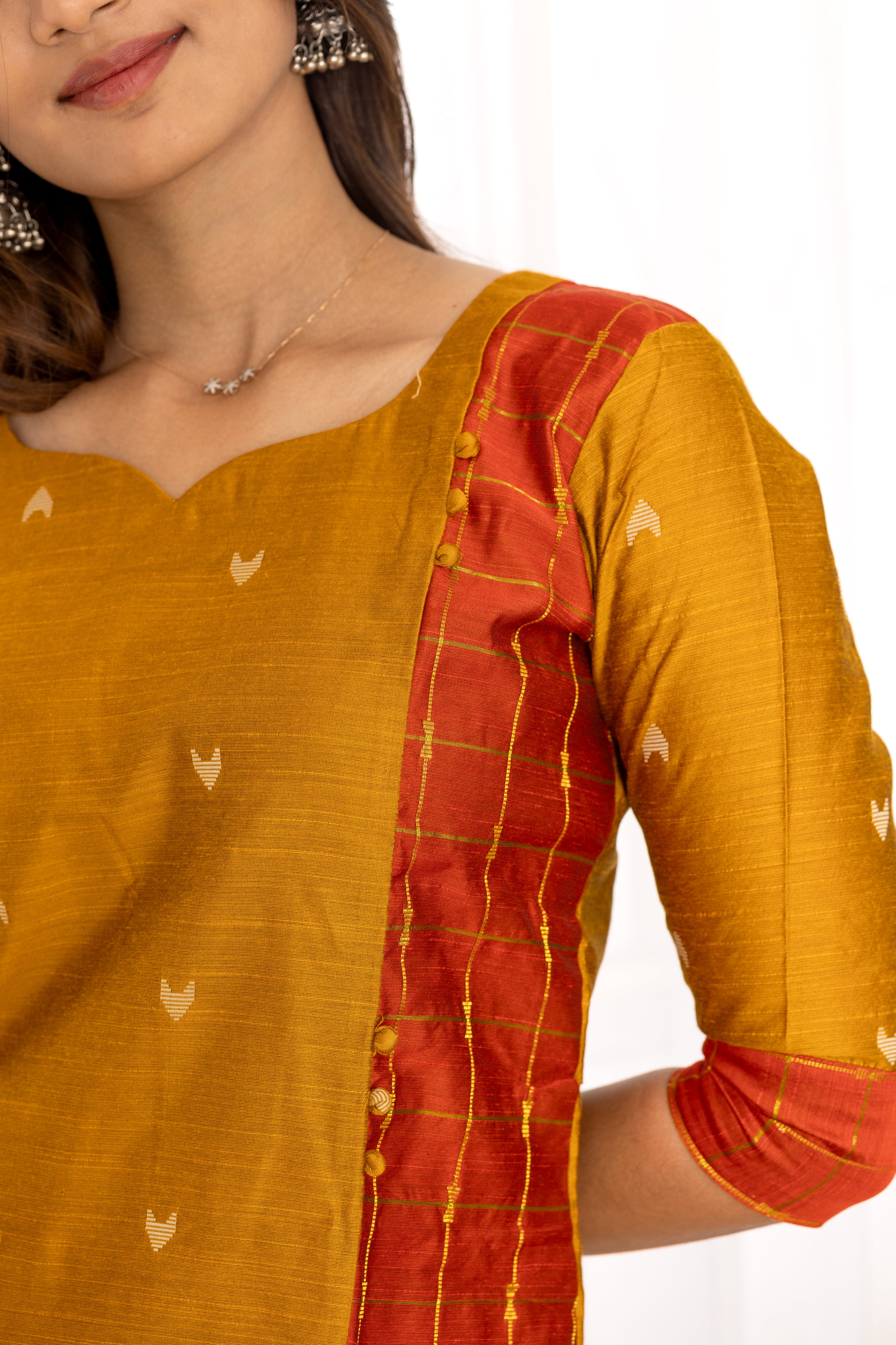 Deshna salwar set in golden mustard