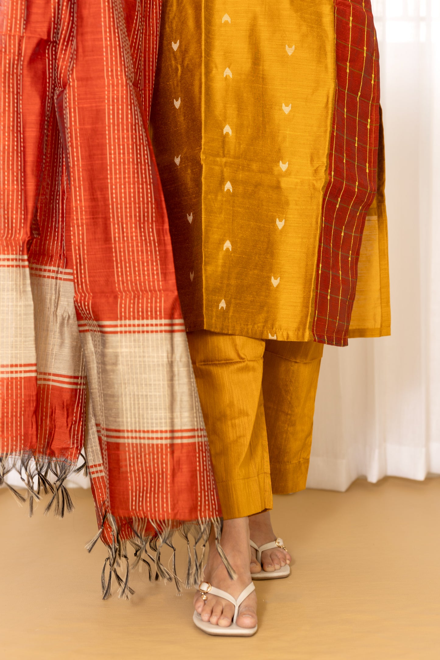 Deshna salwar set in golden mustard
