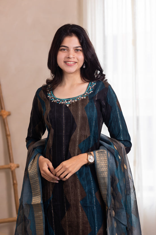 Hemanika embroided salwar set in blue