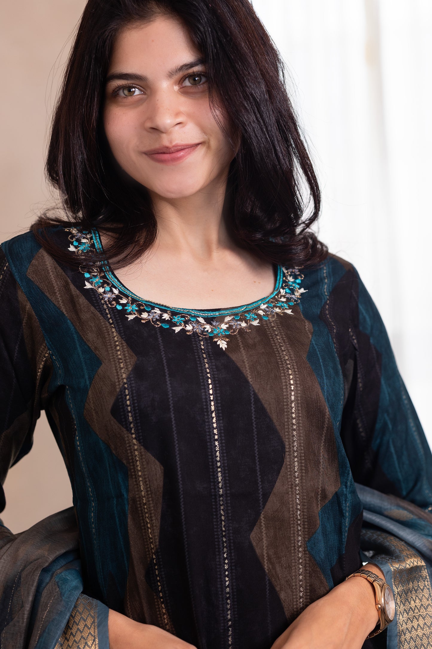 Hemanika embroided salwar set in blue