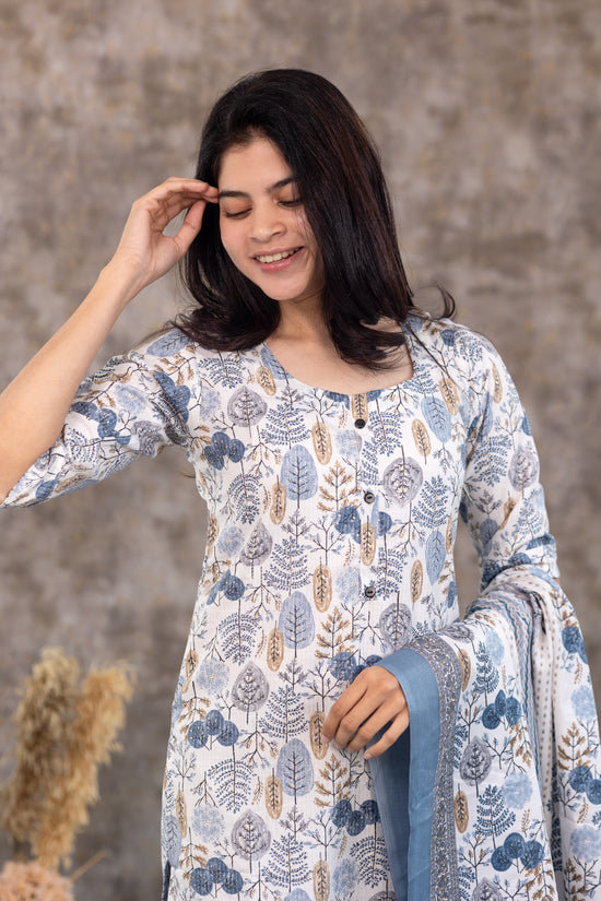 Oviya two tone salwar set in Indigo