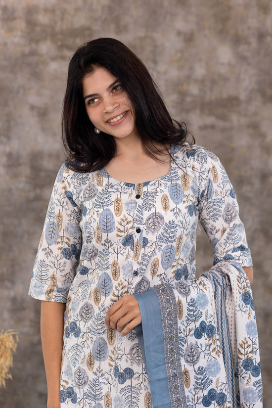 Oviya two tone salwar set in Indigo