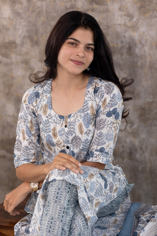 Oviya two tone salwar set in Indigo