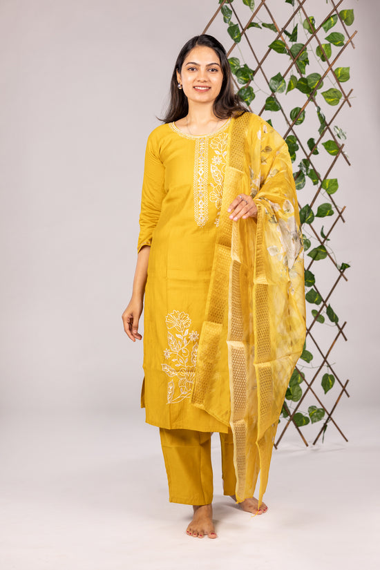 Alia salwar set in mustard yellow