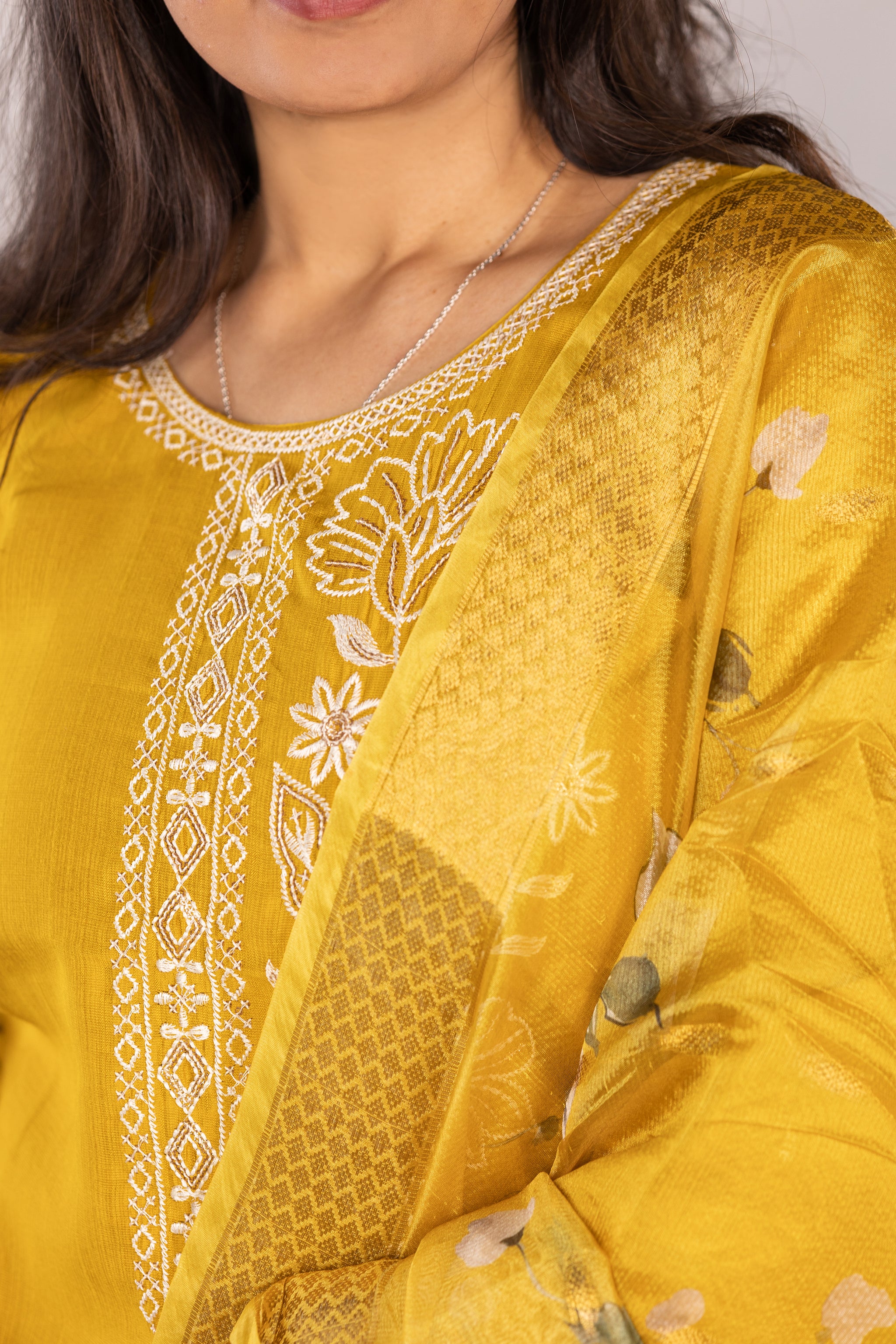 Alia salwar set in mustard yellow