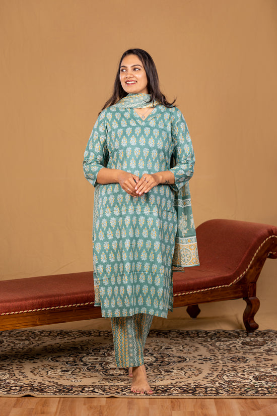 Manjari salwar set in green