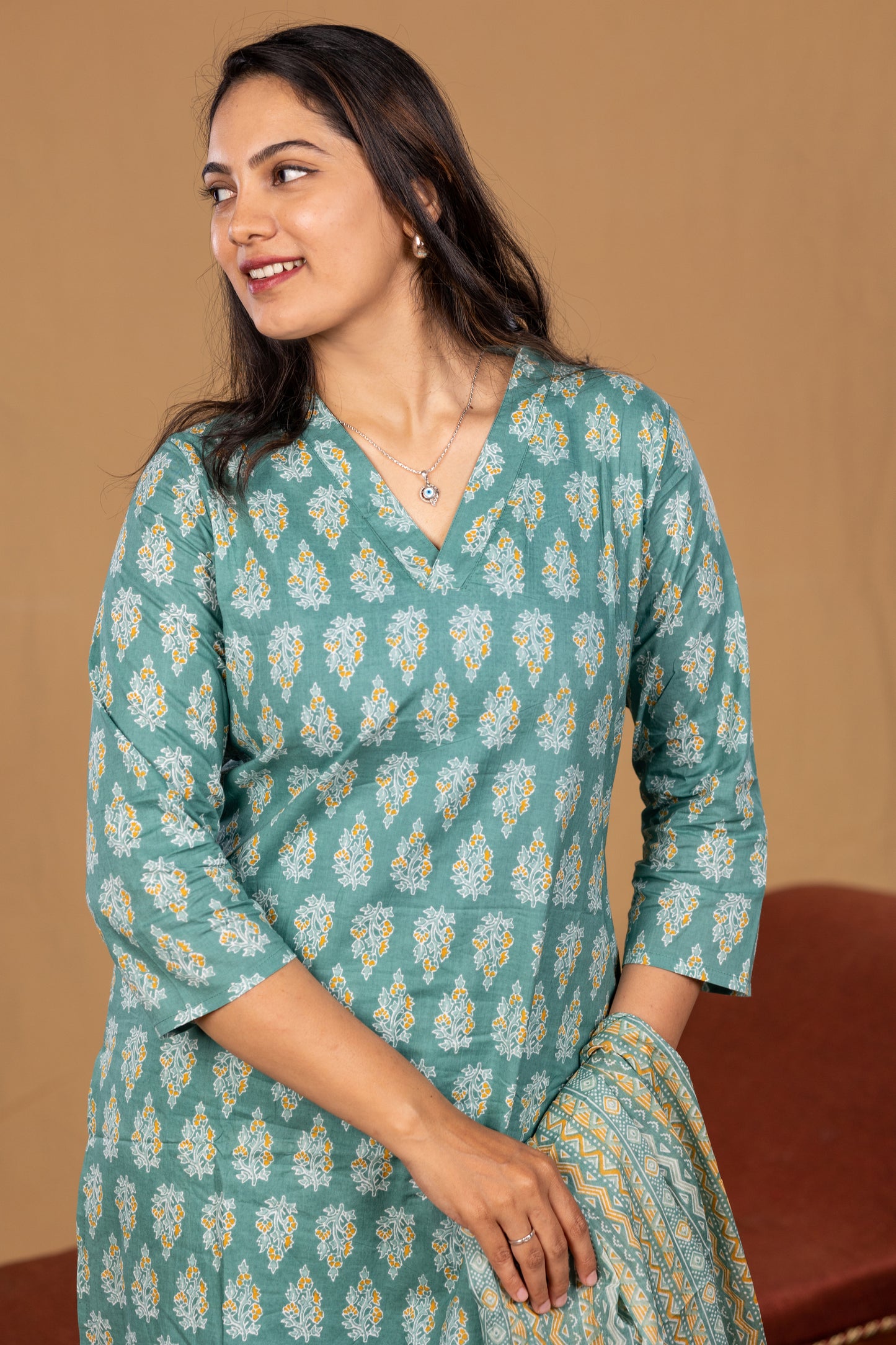 Manjari salwar set in green