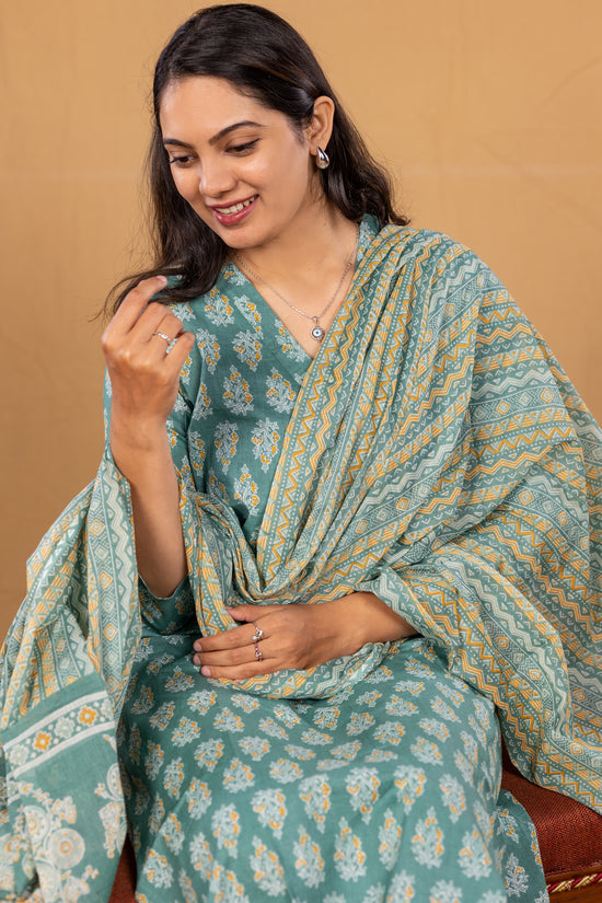 Manjari salwar set in green