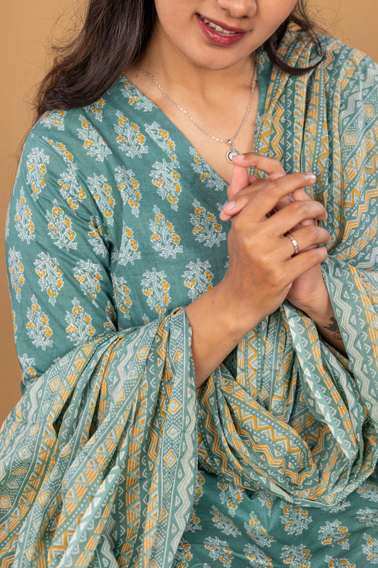 Manjari salwar set in green