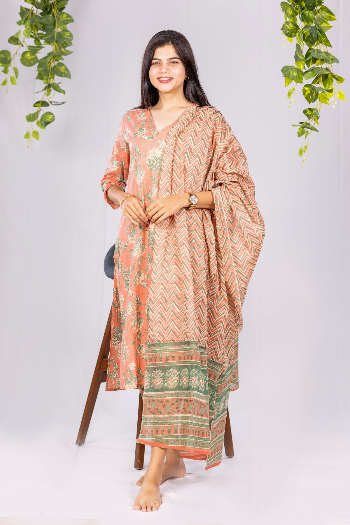 Meera salwar set in Baby pink