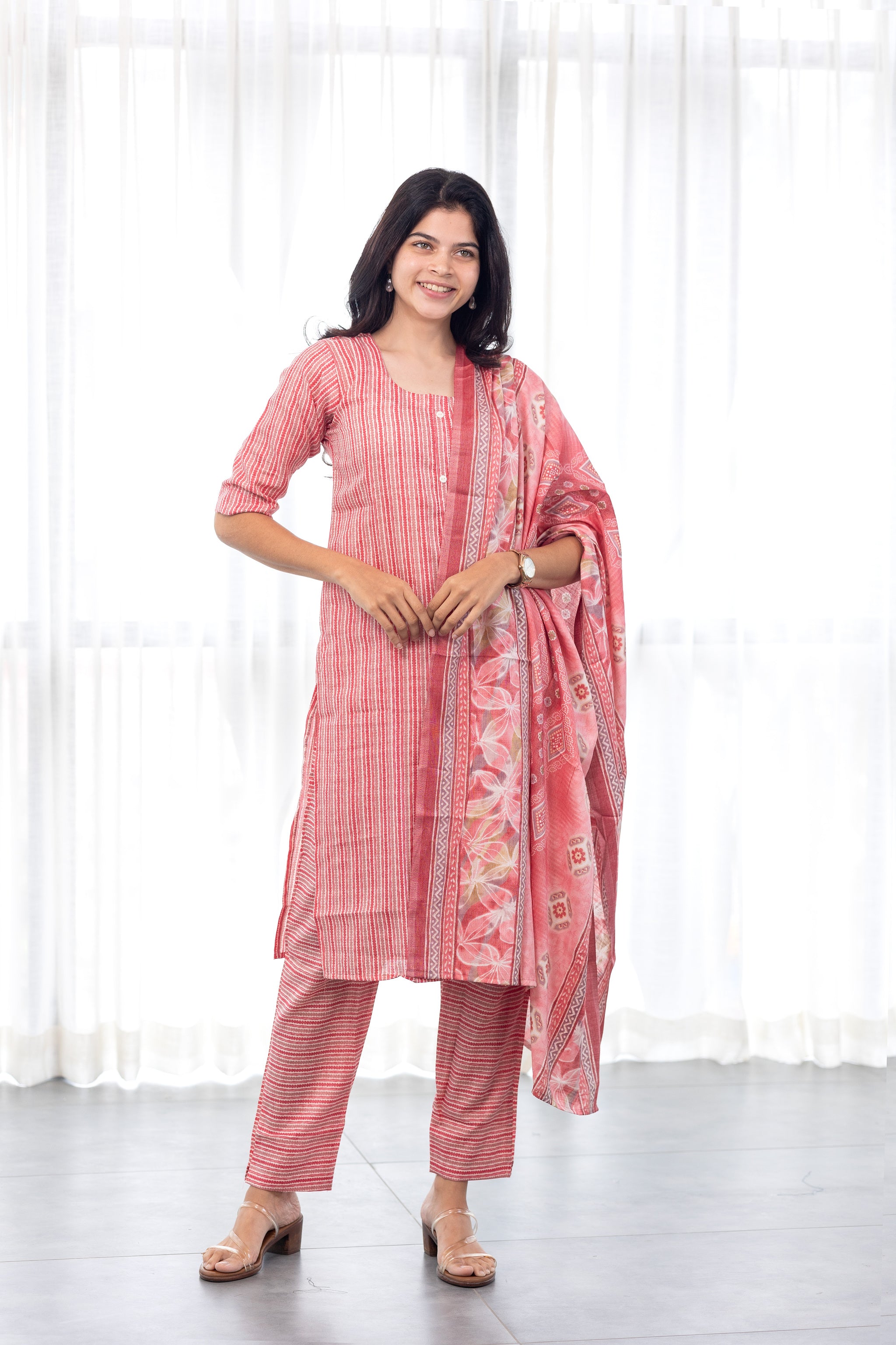 Zara salwar set in pink