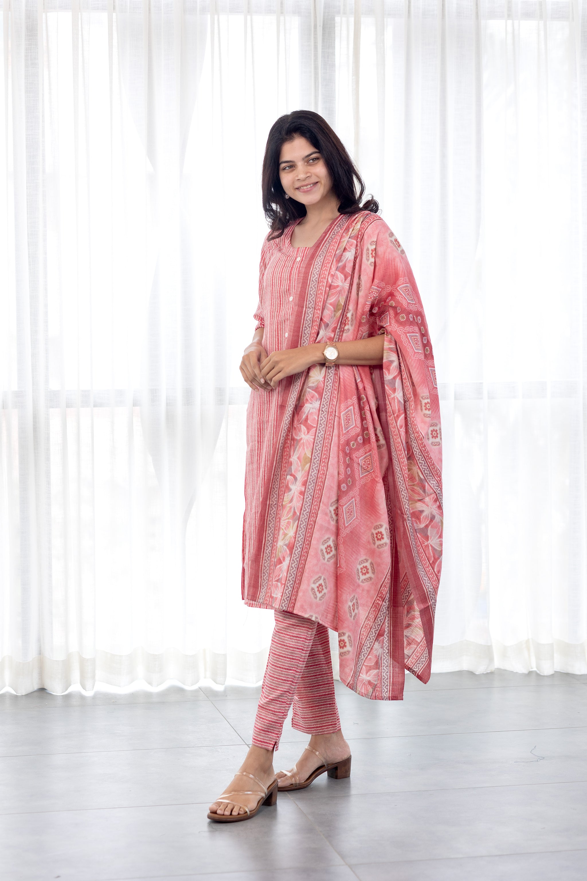 Zara salwar set in pink