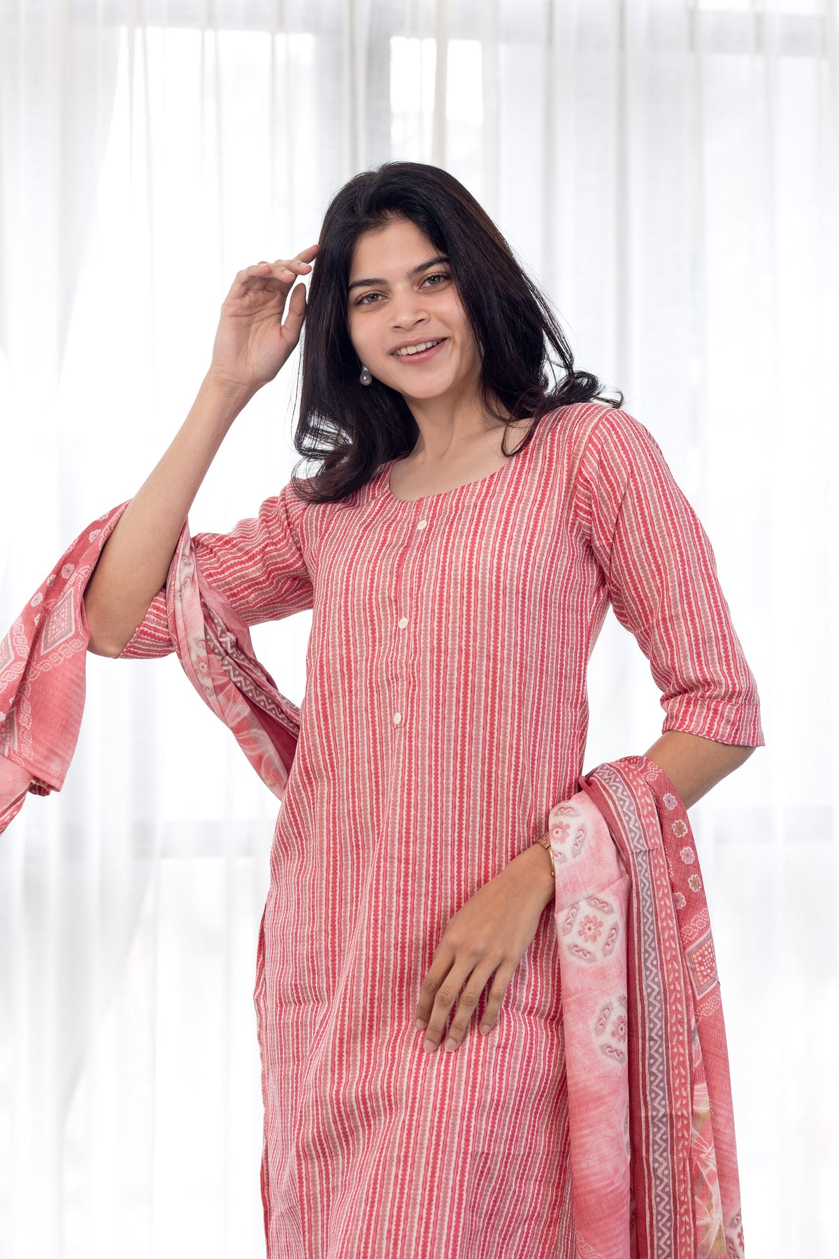 Zara salwar set in pink