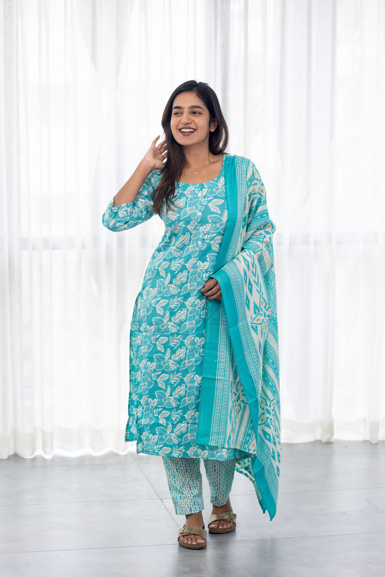 Rhea salwar set in sky green