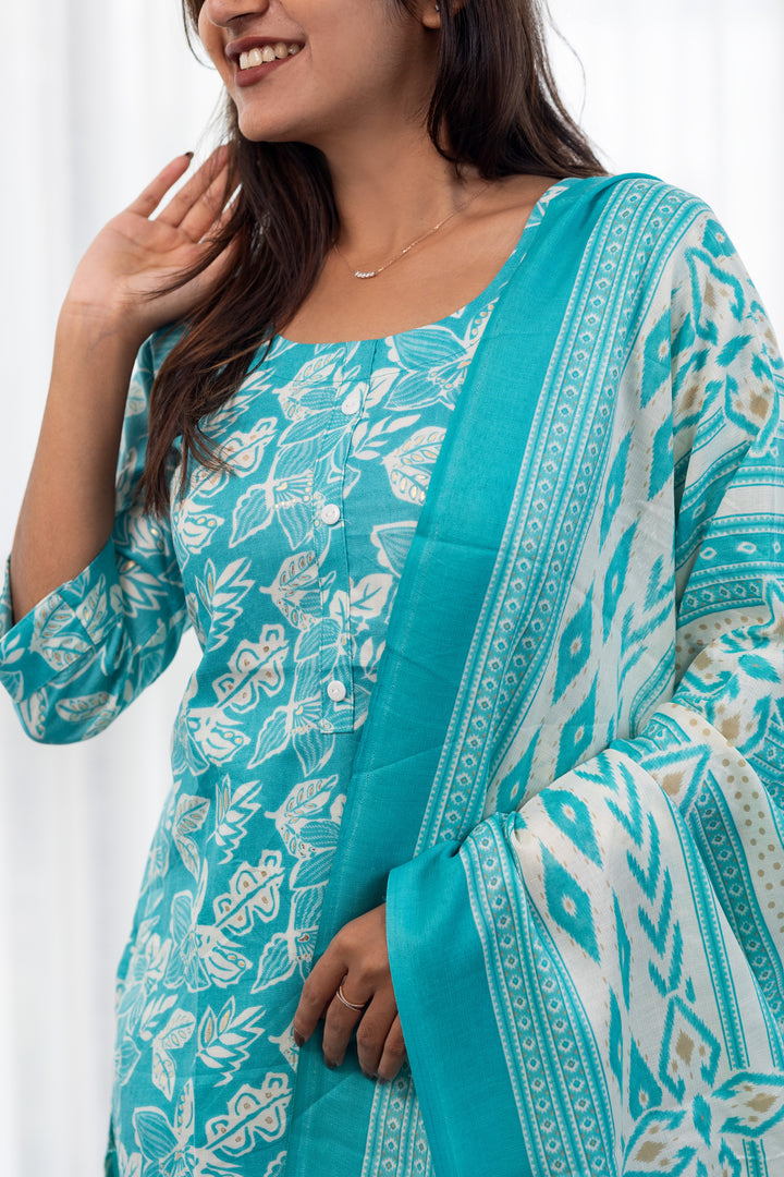 Rhea salwar set in sky green