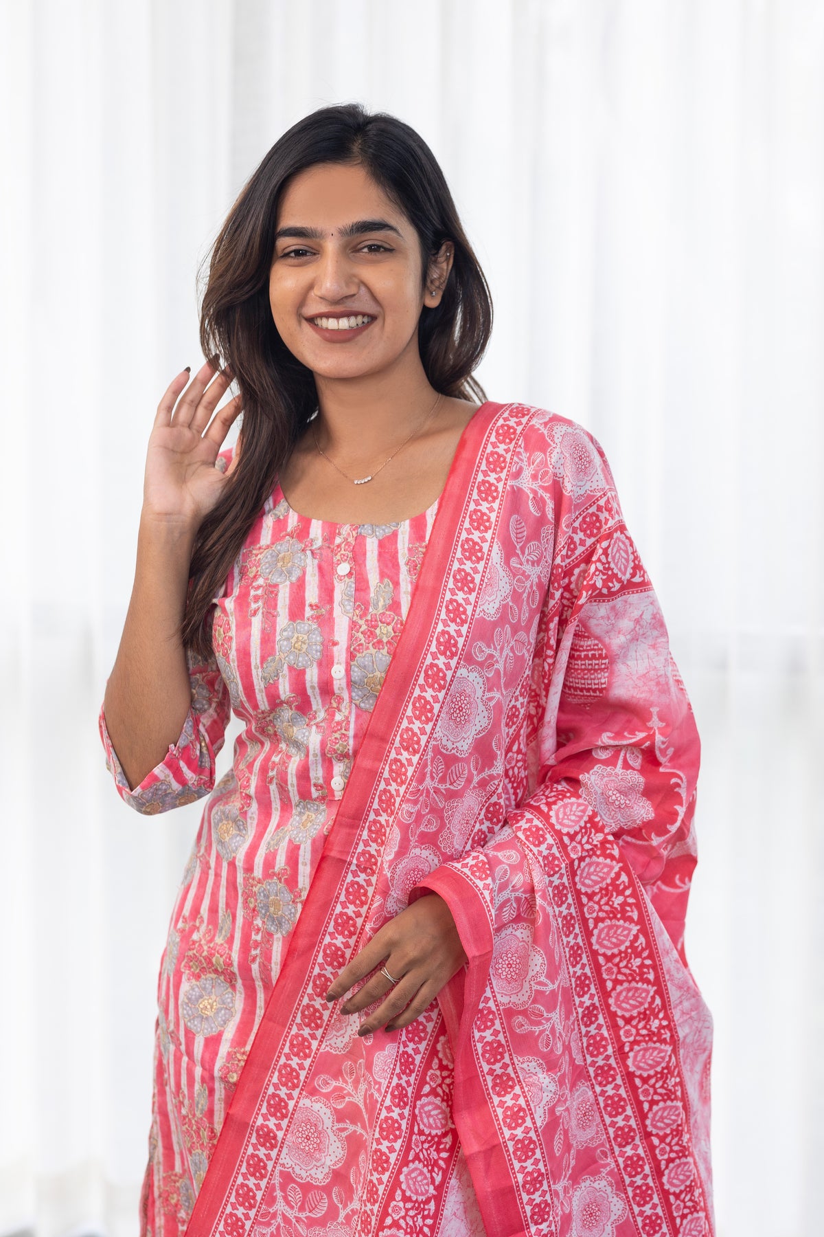 Myra salwar set in pink and grey