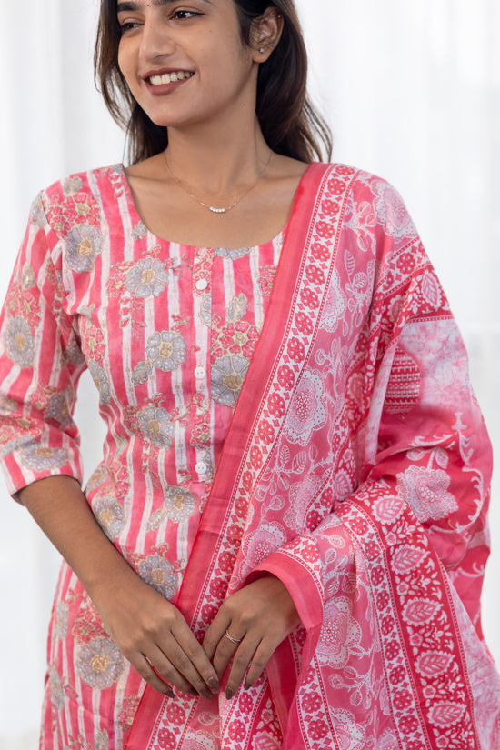 Myra salwar set in pink and grey