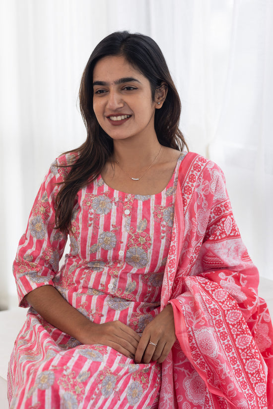 Myra salwar set in pink and grey