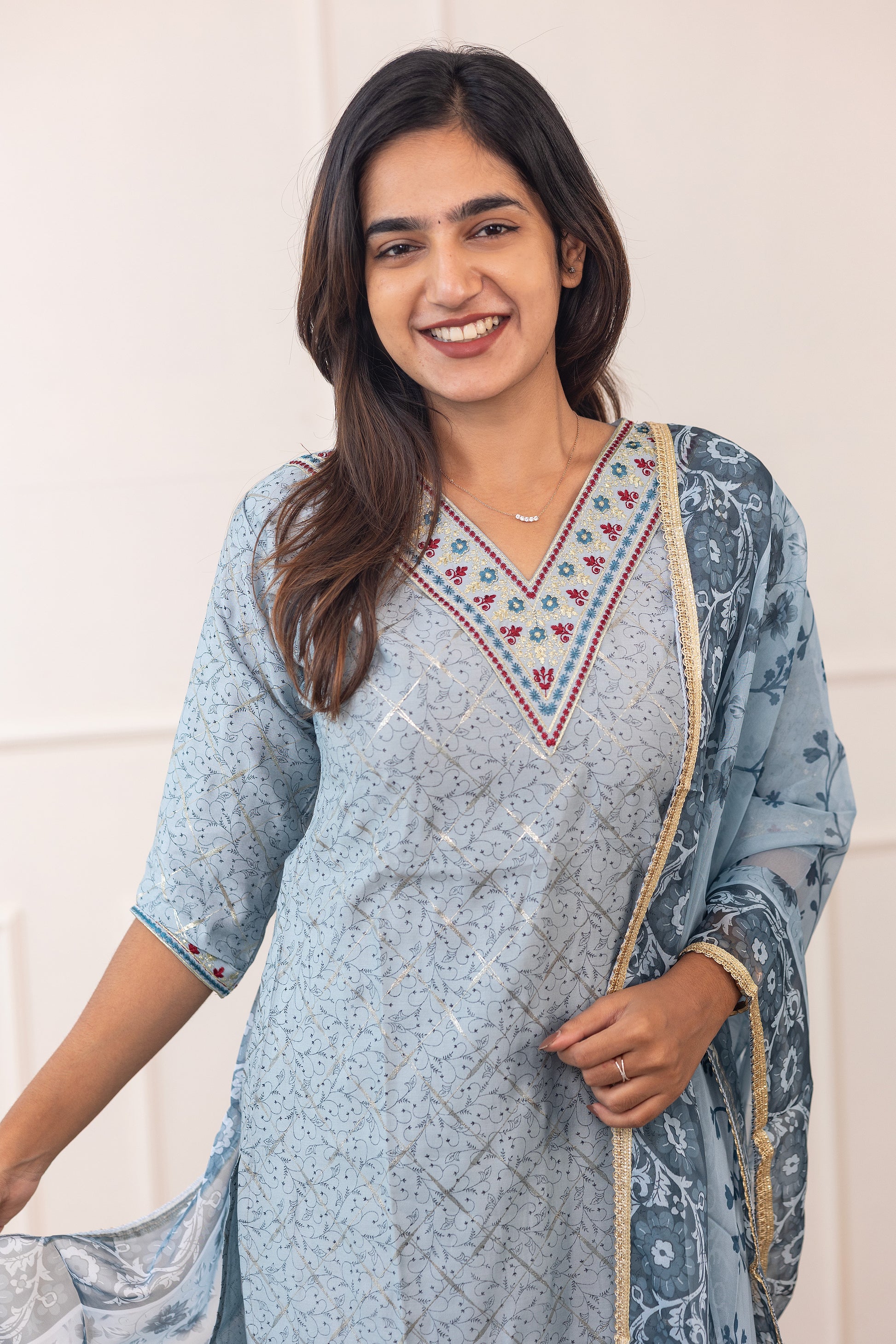 Shanaya salwar set in silk grey